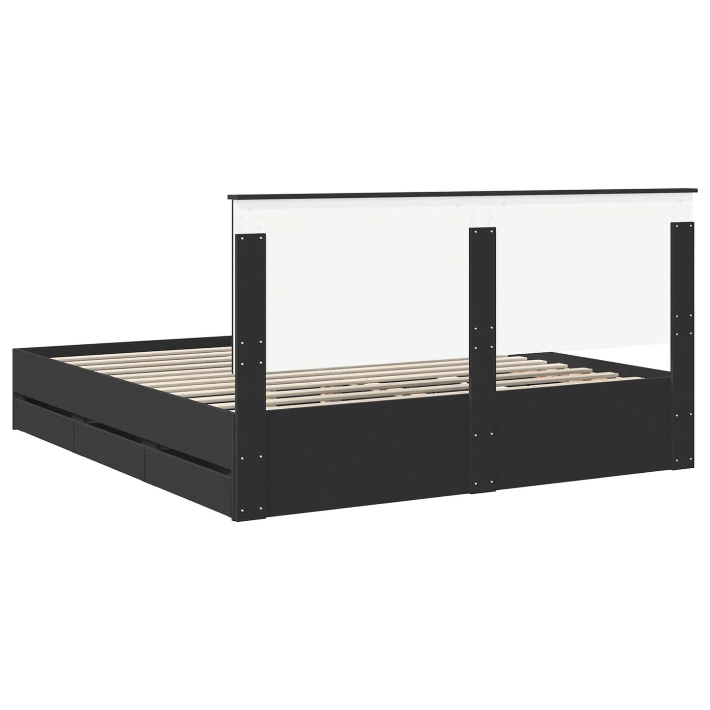 Struttura del letto Nero 200 x 200 cm Legno Ingegnerizzato | homemem39