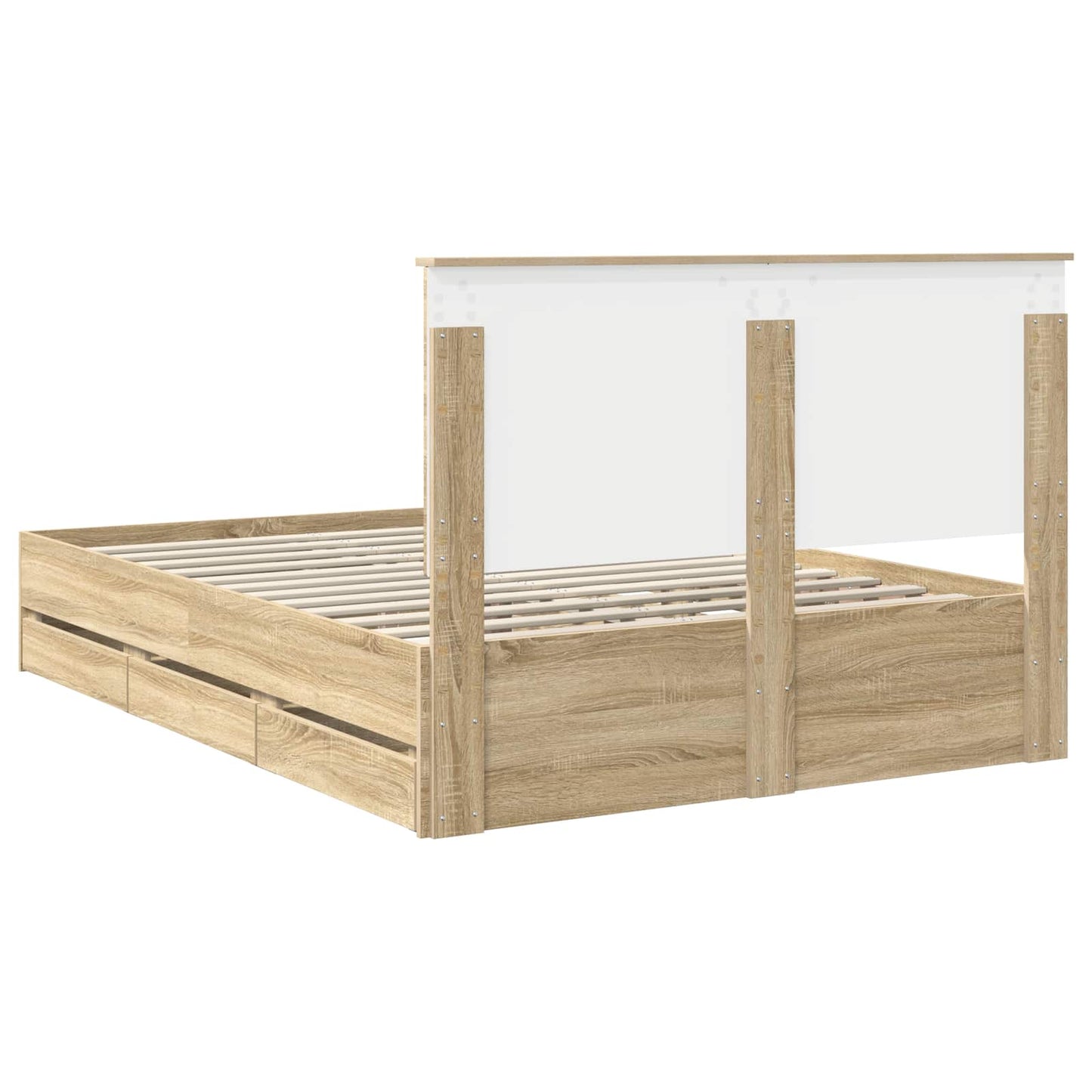 Struttura del letto con cassetto Rovere Sonoma 140 x 190 cm