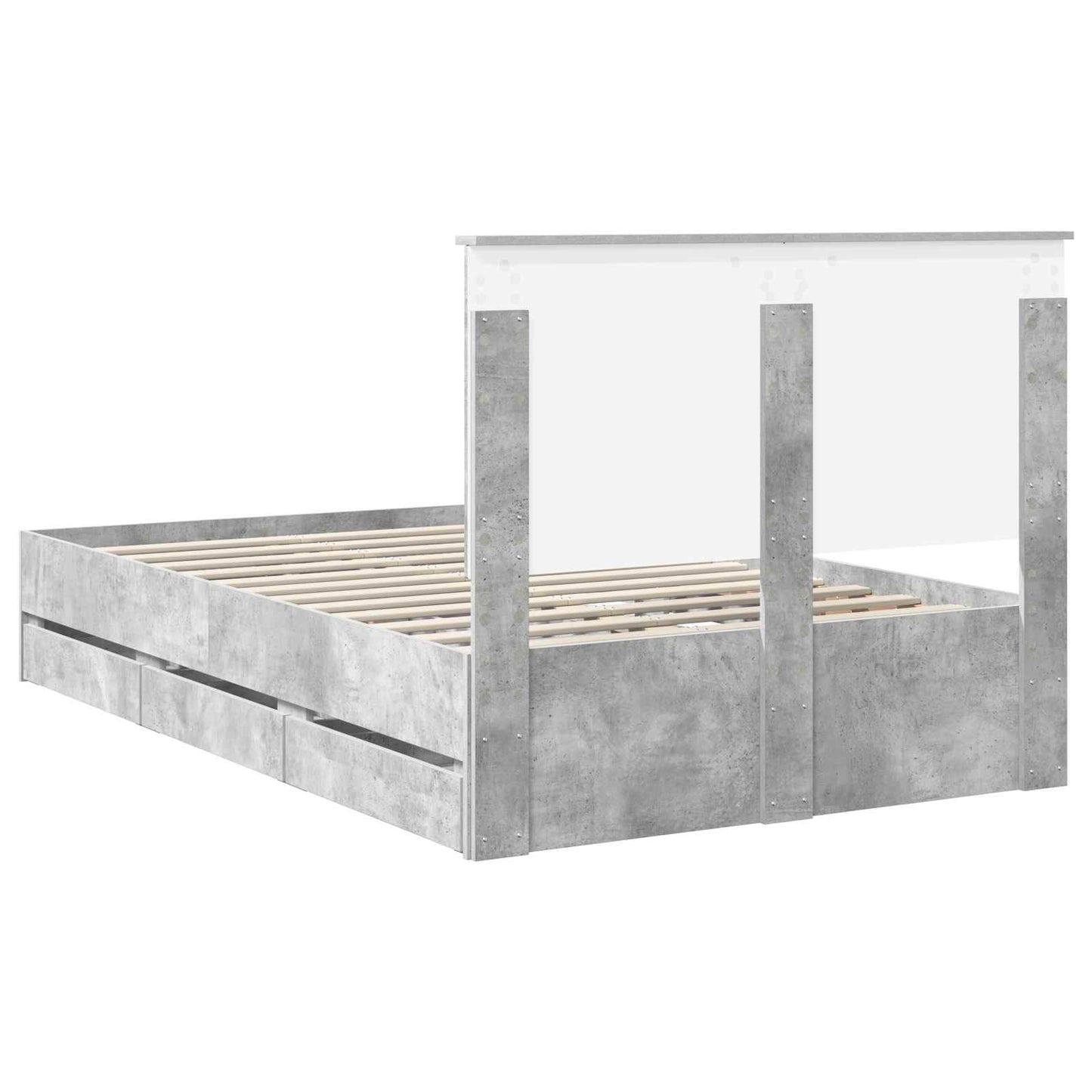 Struttura del letto con cassetto Grigio cemento 135 x 190 cm | homemem39