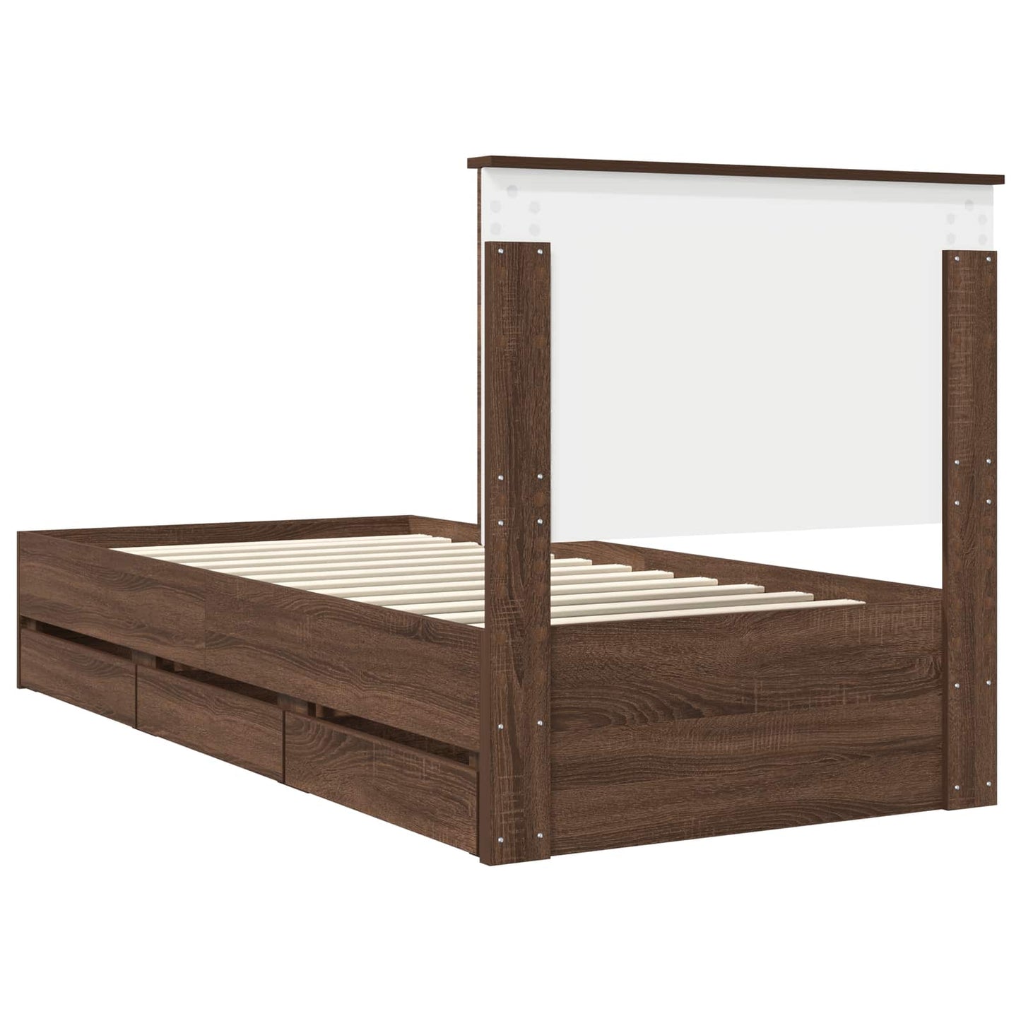 Struttura del letto con cassetto Rovere Marrone 100 x 200 cm | homemem39