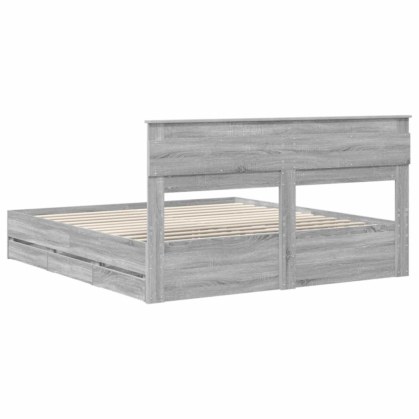Struttura del letto con cassetto Grigio Sonoma 200 x 200 cm