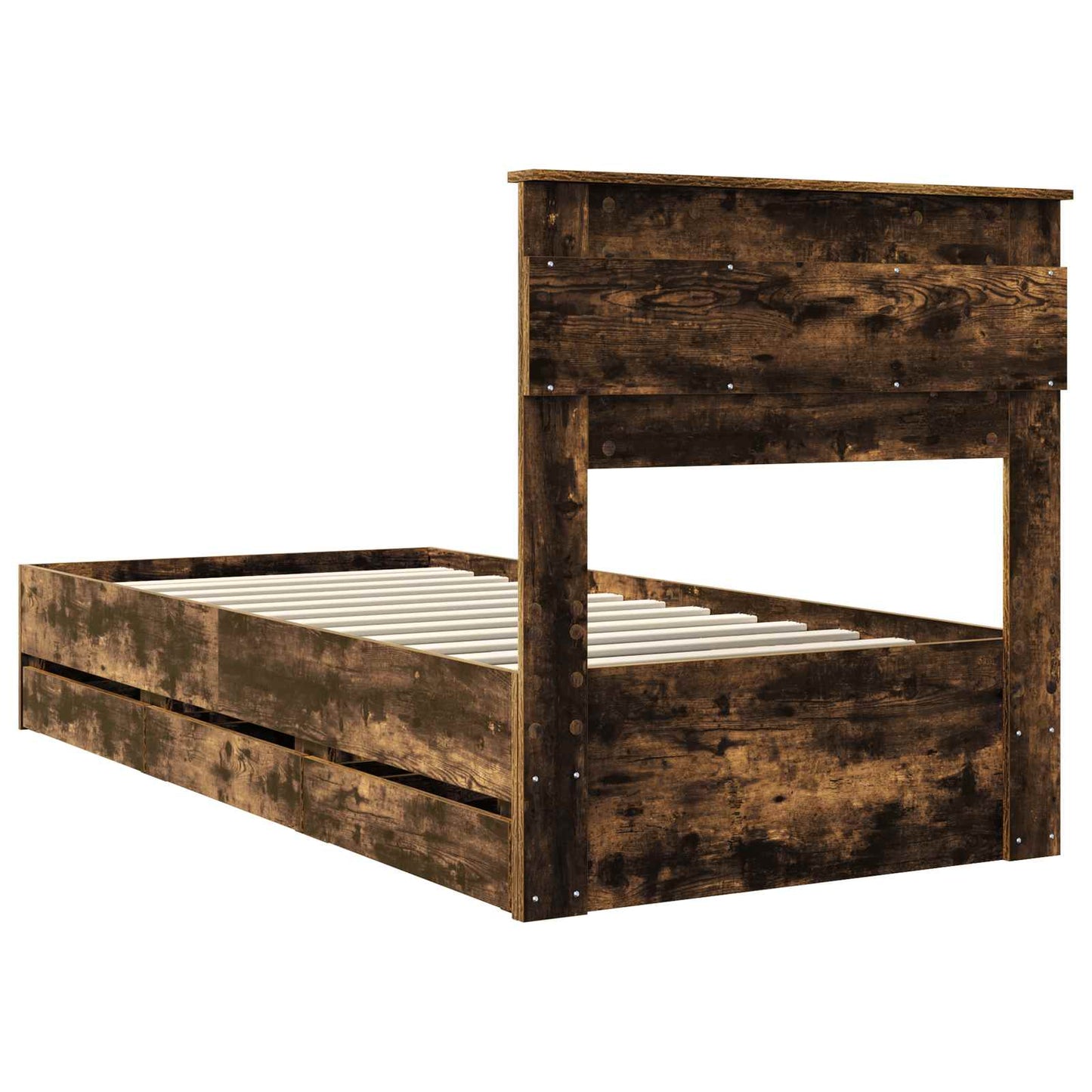 Struttura del letto con cassetto Rovere fumé 75 x 190 cm | homemem39