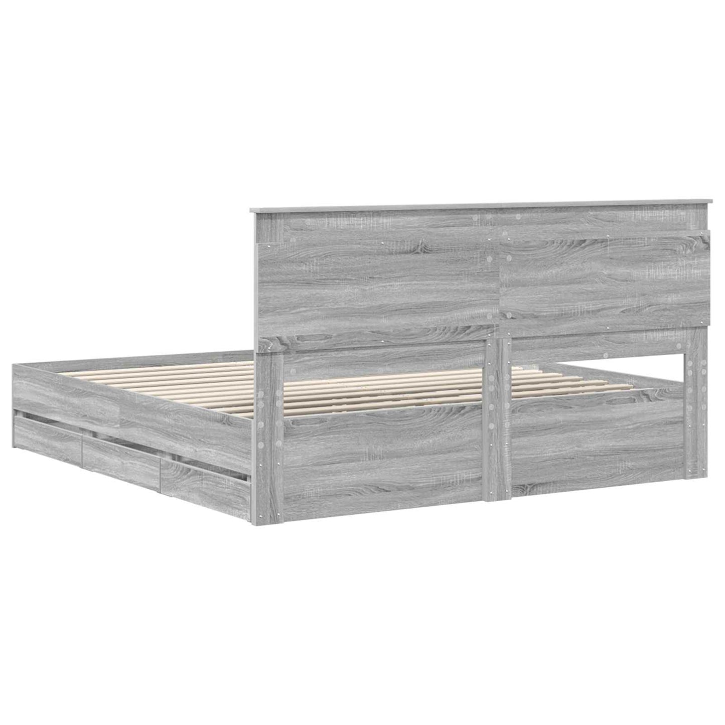 Struttura del letto con cassetto Grigio Sonoma 200 x 200 cm | homemem39