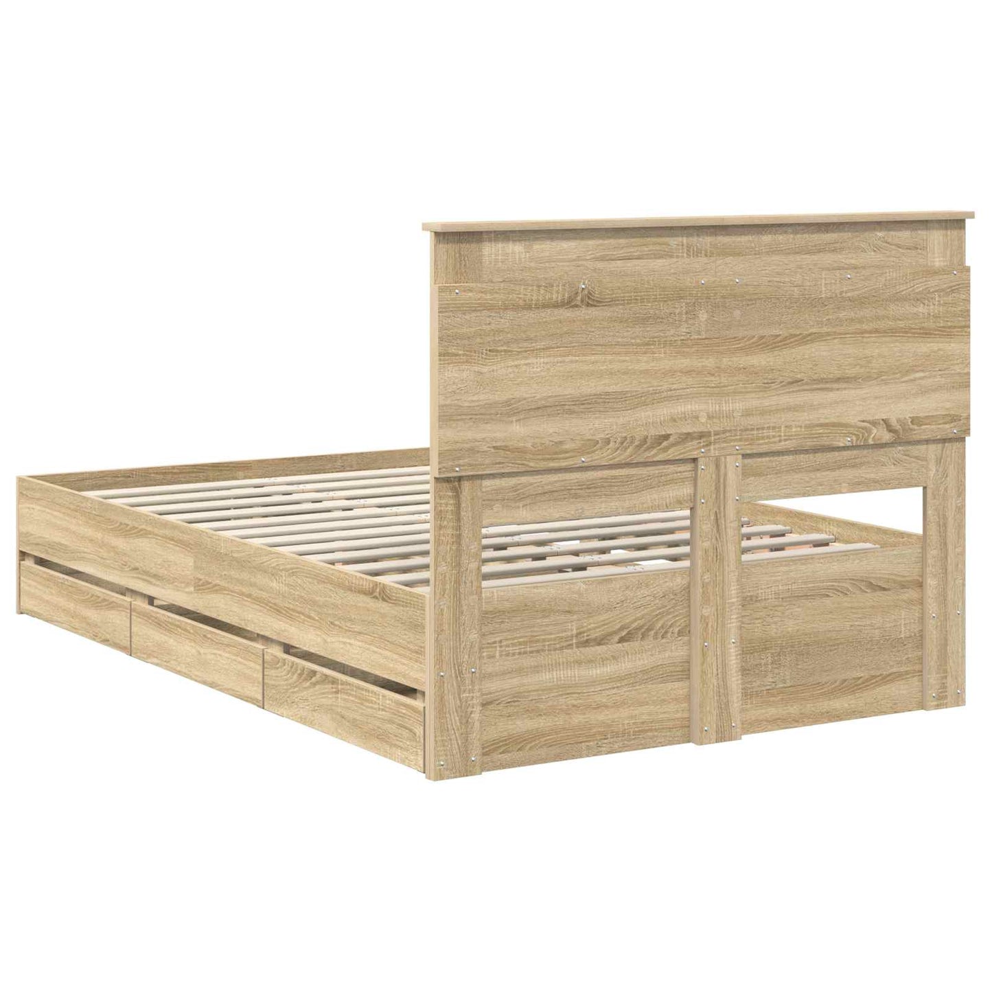 Struttura del letto con cassetto Rovere Sonoma 120 x 190 cm