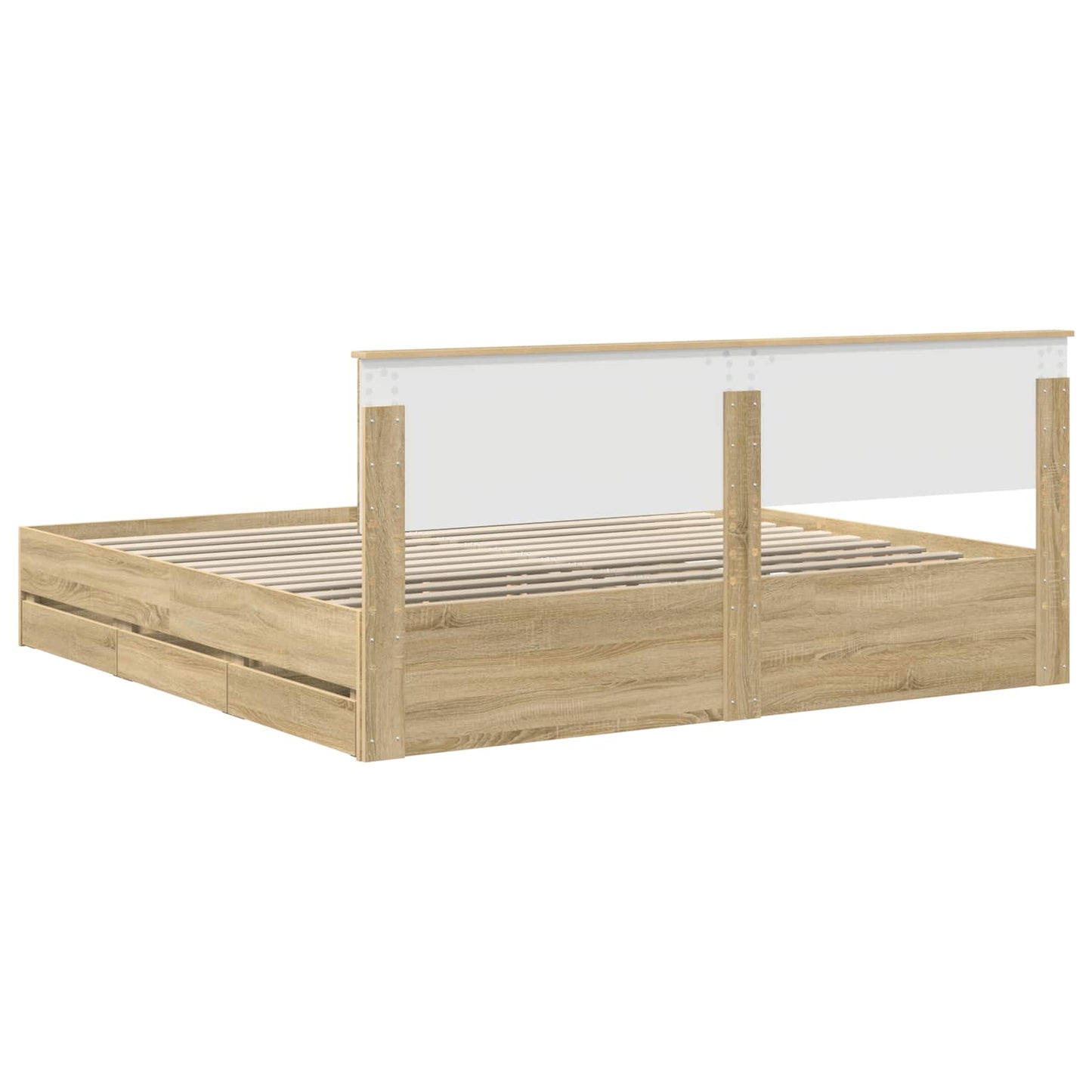 Struttura del letto con cassetto Rovere Sonoma 200 x 200 cm | homemem39