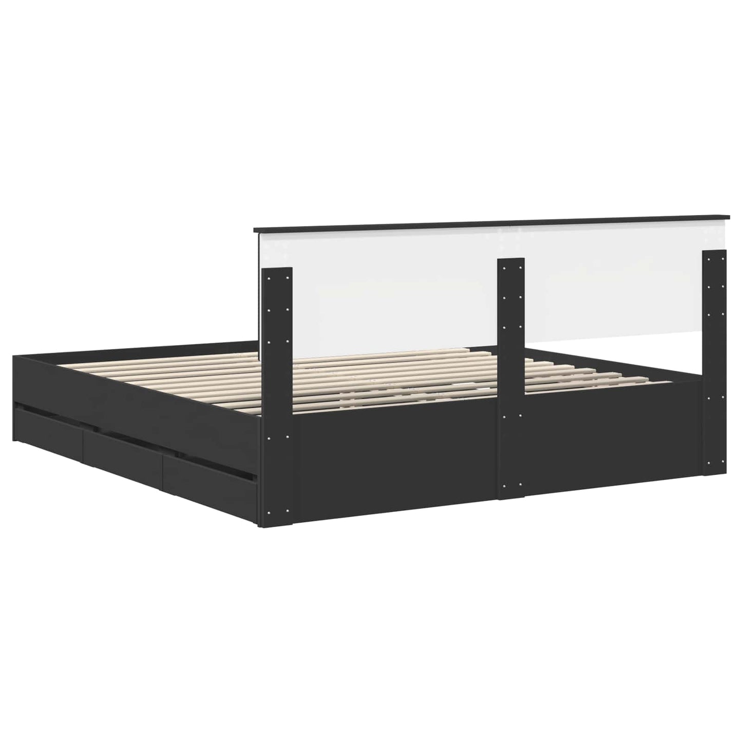 Struttura del letto Nero 180 x 200 cm Legno Ingegnerizzato | homemem39