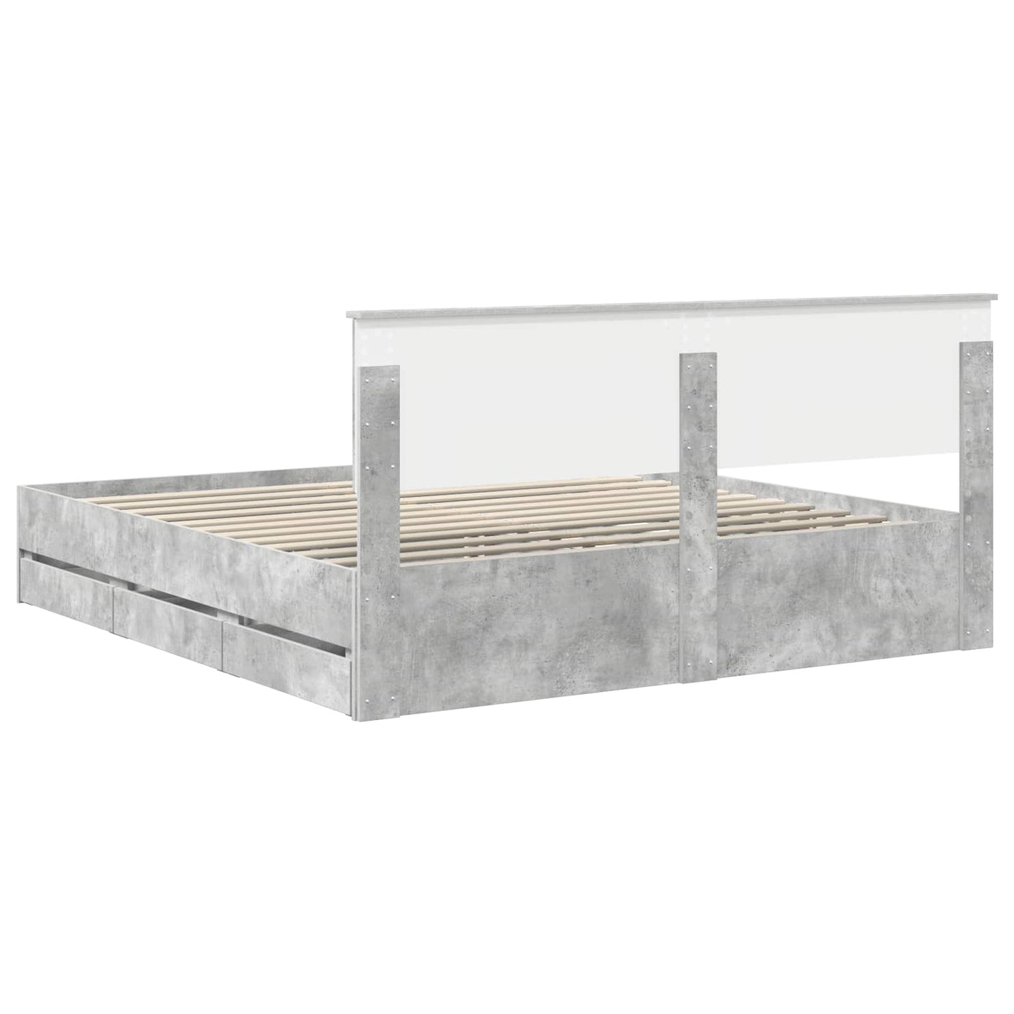 Struttura del letto con cassetto Grigio cemento 180 x 200 cm | homemem39