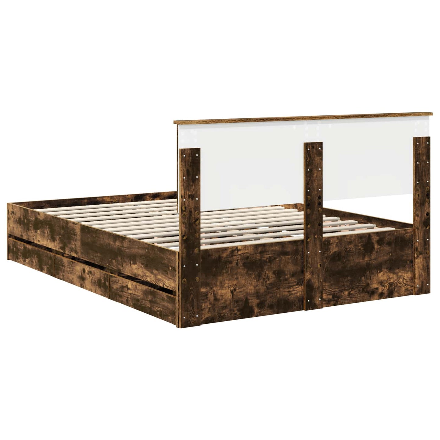 Struttura del letto con cassetto Rovere fumé 140 x 200 cm