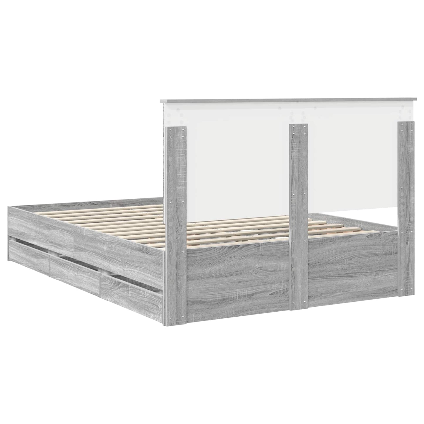 Struttura del letto con cassetto Grigio Sonoma 140 x 200 cm | homemem39