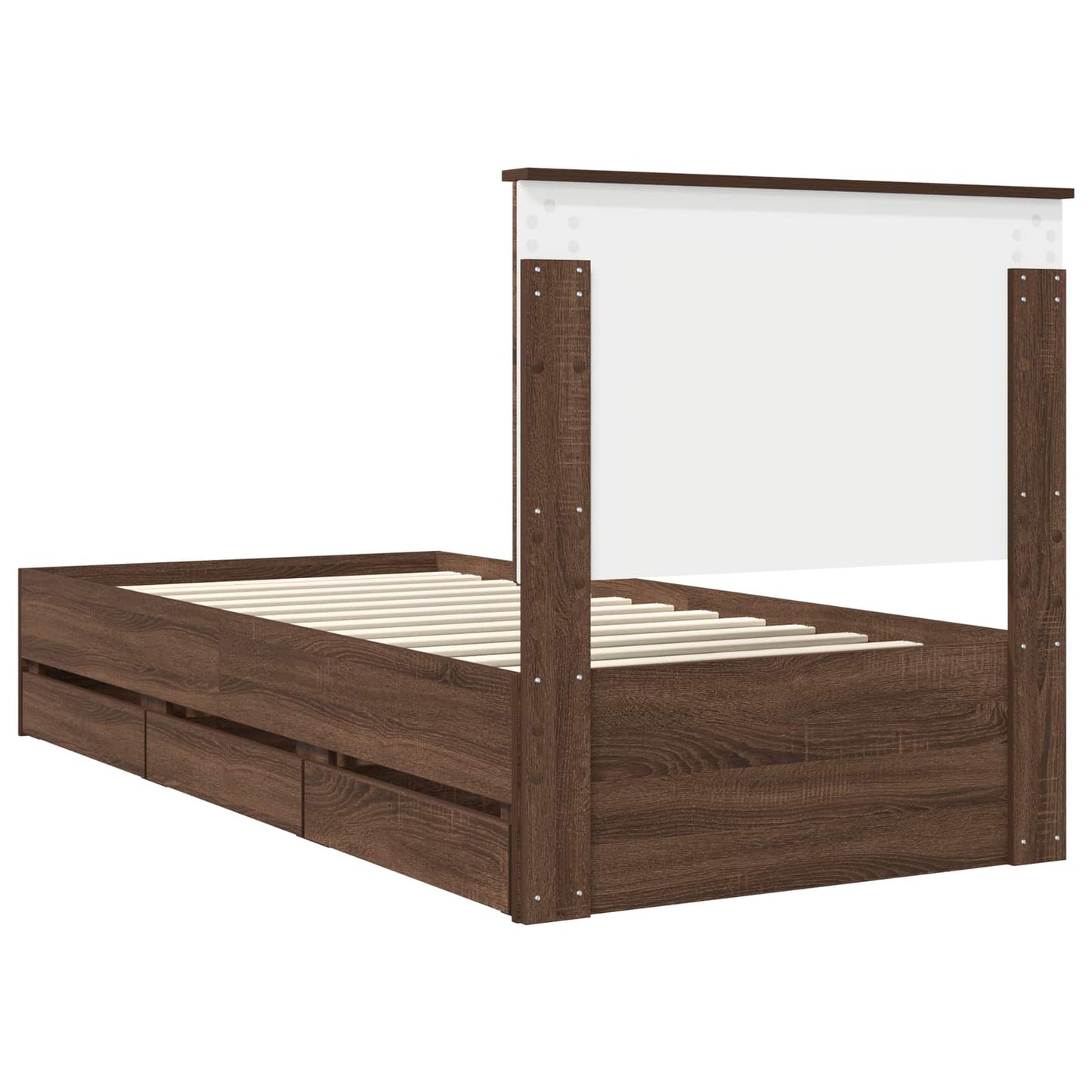 Struttura del letto con cassetto Rovere Marrone 90 x 200 cm | homemem39