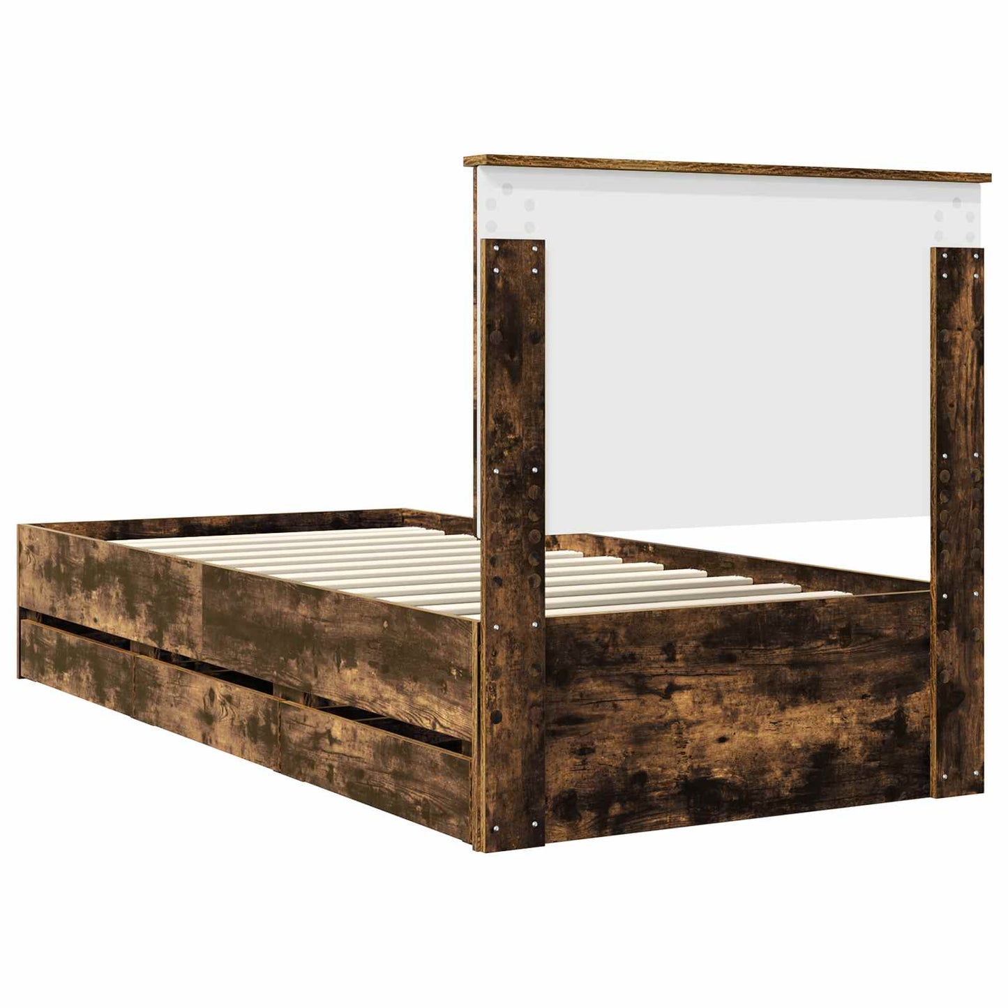 Struttura del letto con cassetto Rovere fumé 90 x 190 cm | homemem39