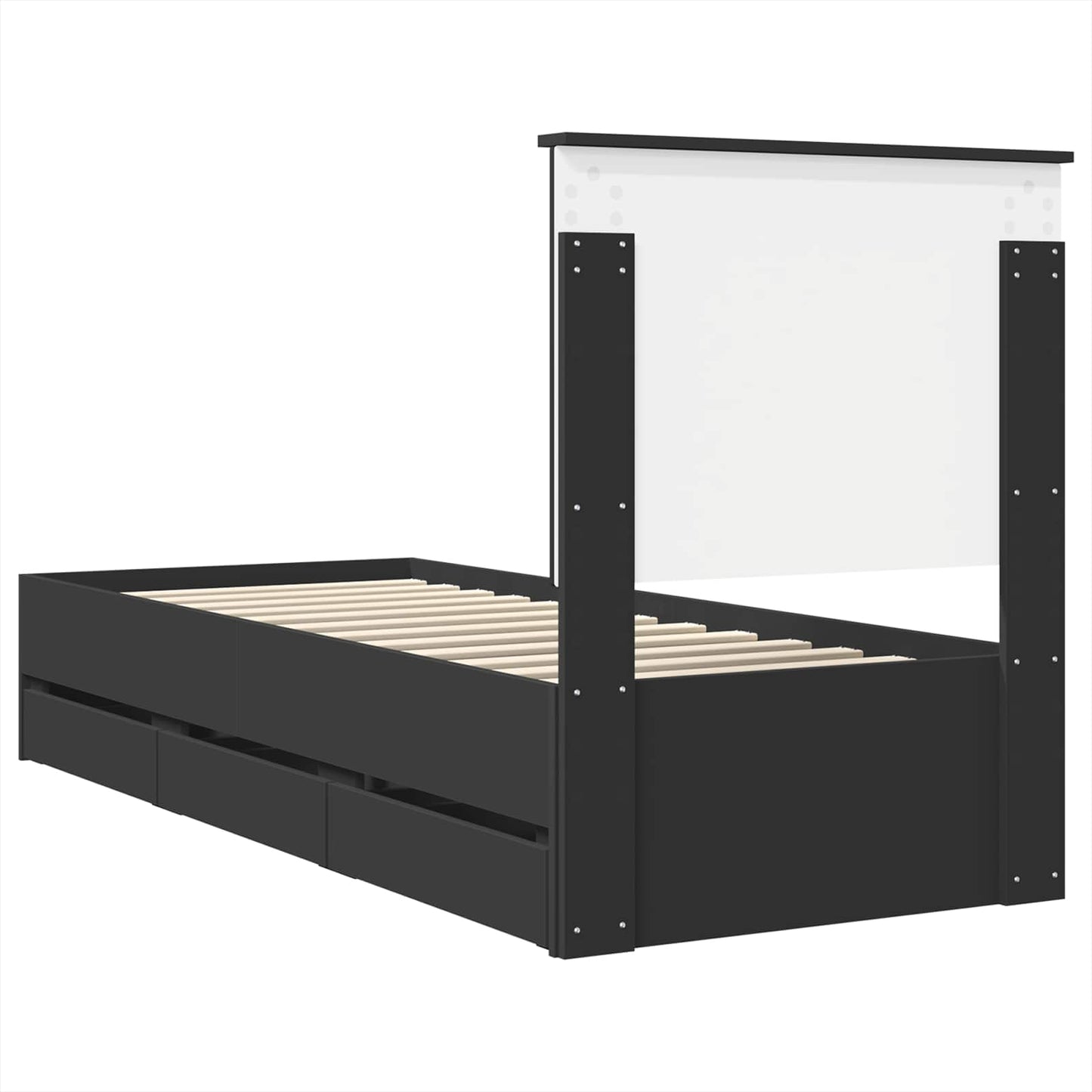 Struttura del letto Nero 75 x 190 cm Legno Ingegnerizzato | homemem39