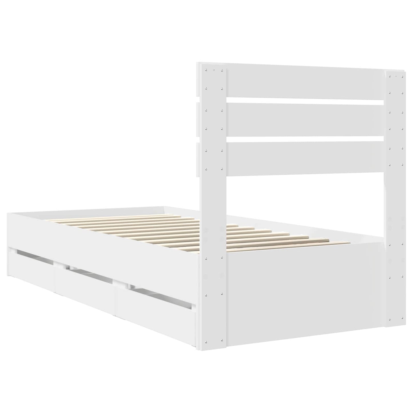 Struttura del letto Bianco 100 x 200 cm Legno Ingegnerizzato | homemem39