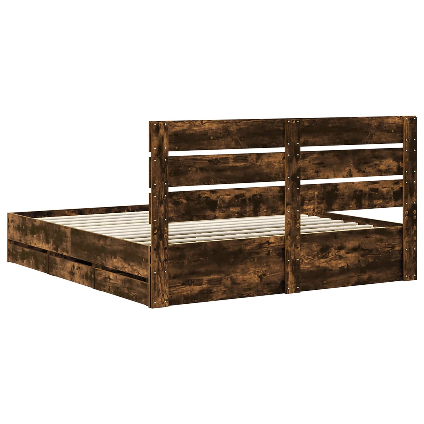 Struttura del letto con cassetto Rovere fumé 180 x 200 cm | homemem39