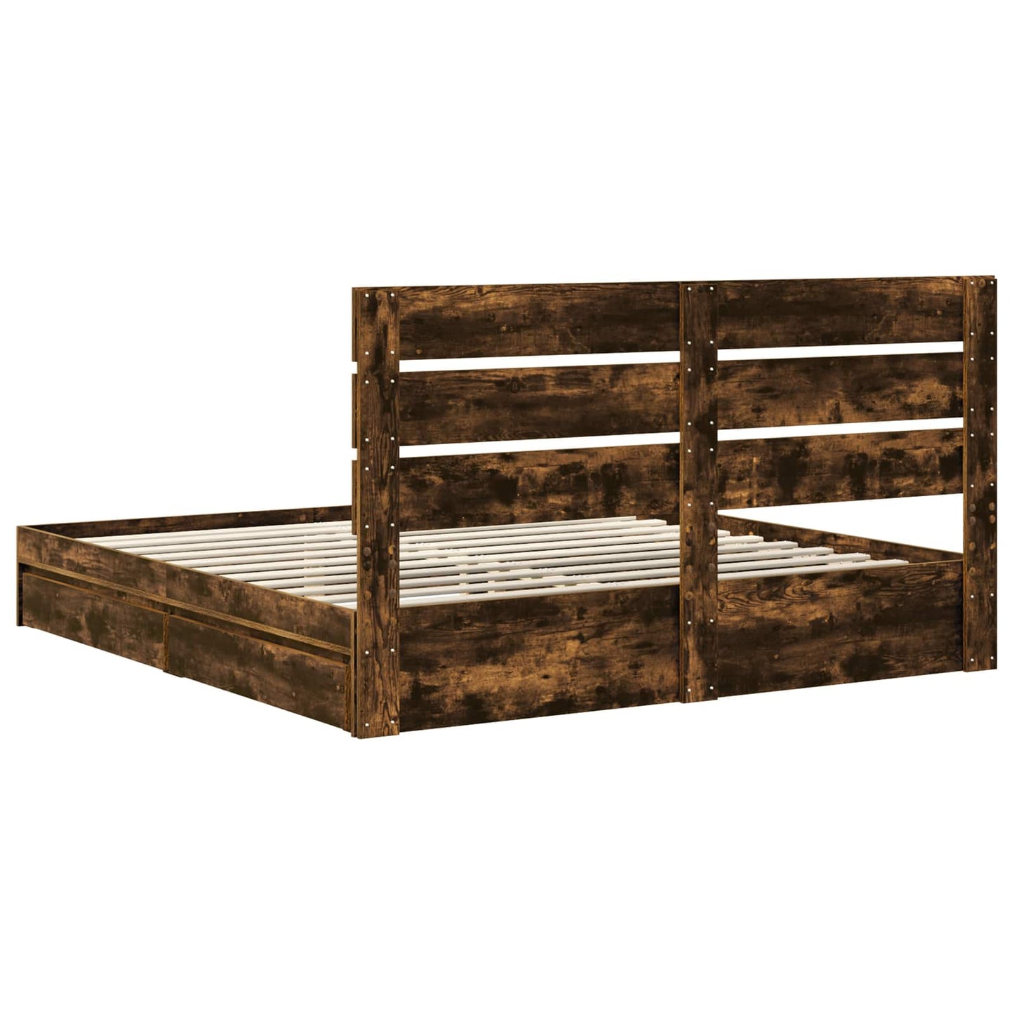 Letto con Contenitore con testiera Rovere fumé 180 x 200 cm | homemem39