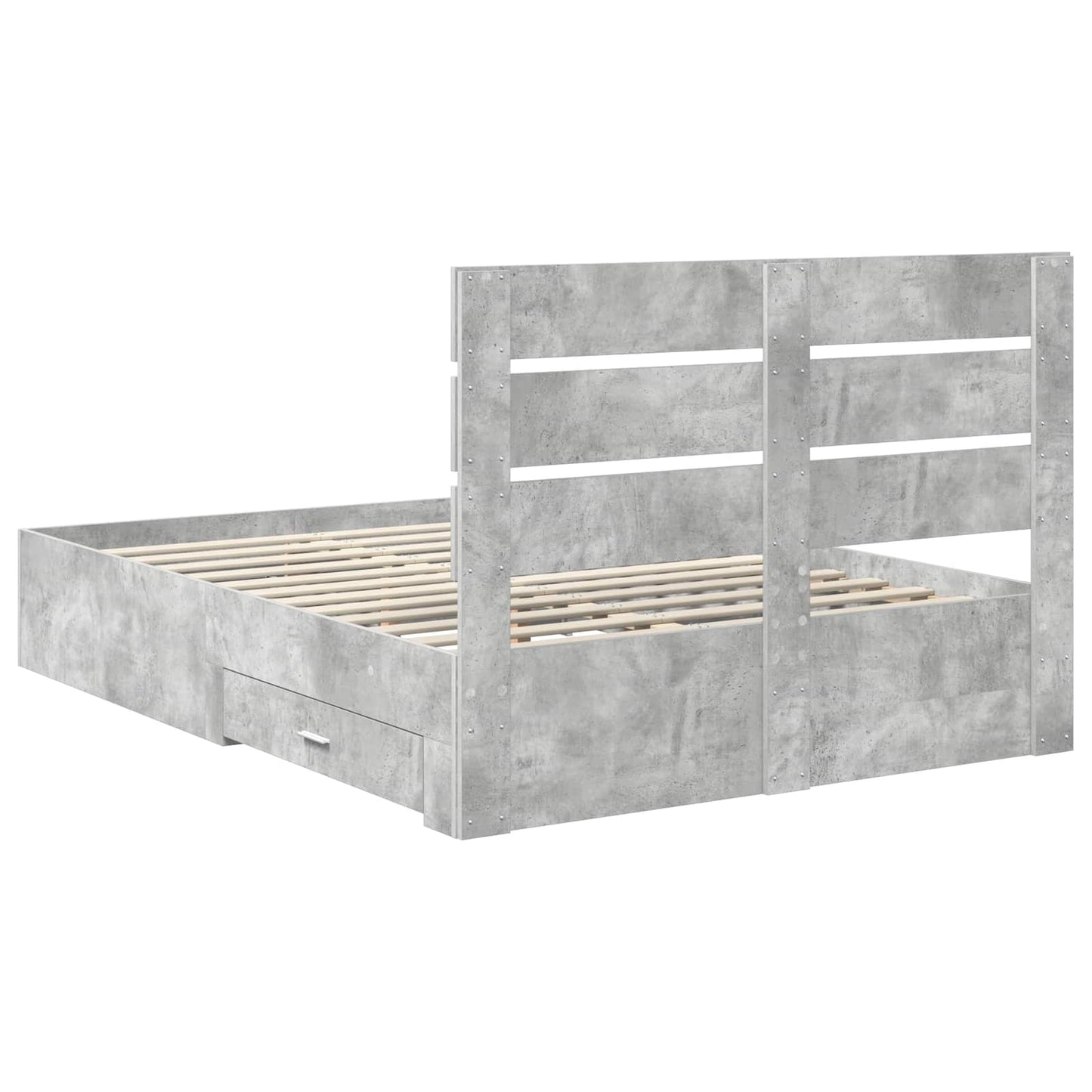 Struttura del letto con cassetto Grigio cemento 150 x 200 cm