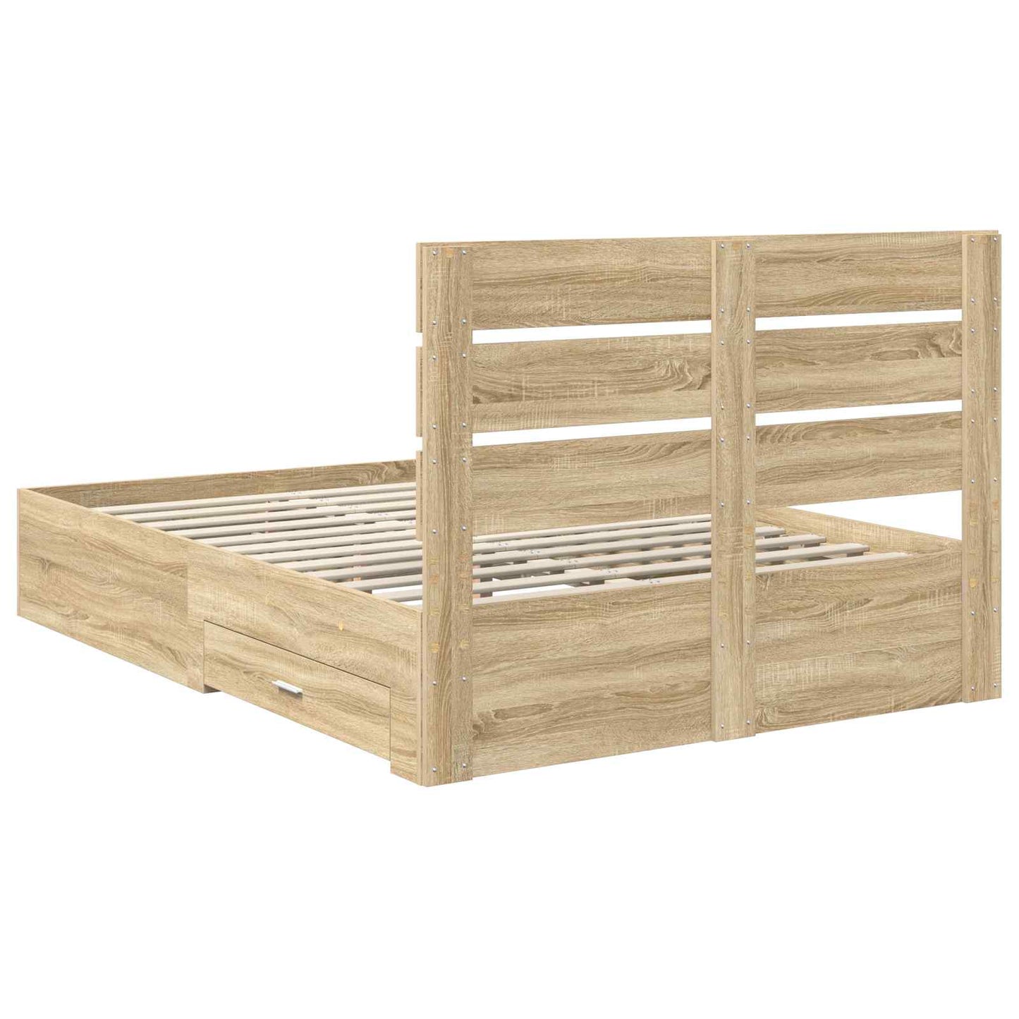 Struttura del letto con cassetto Rovere Sonoma 140 x 190 cm