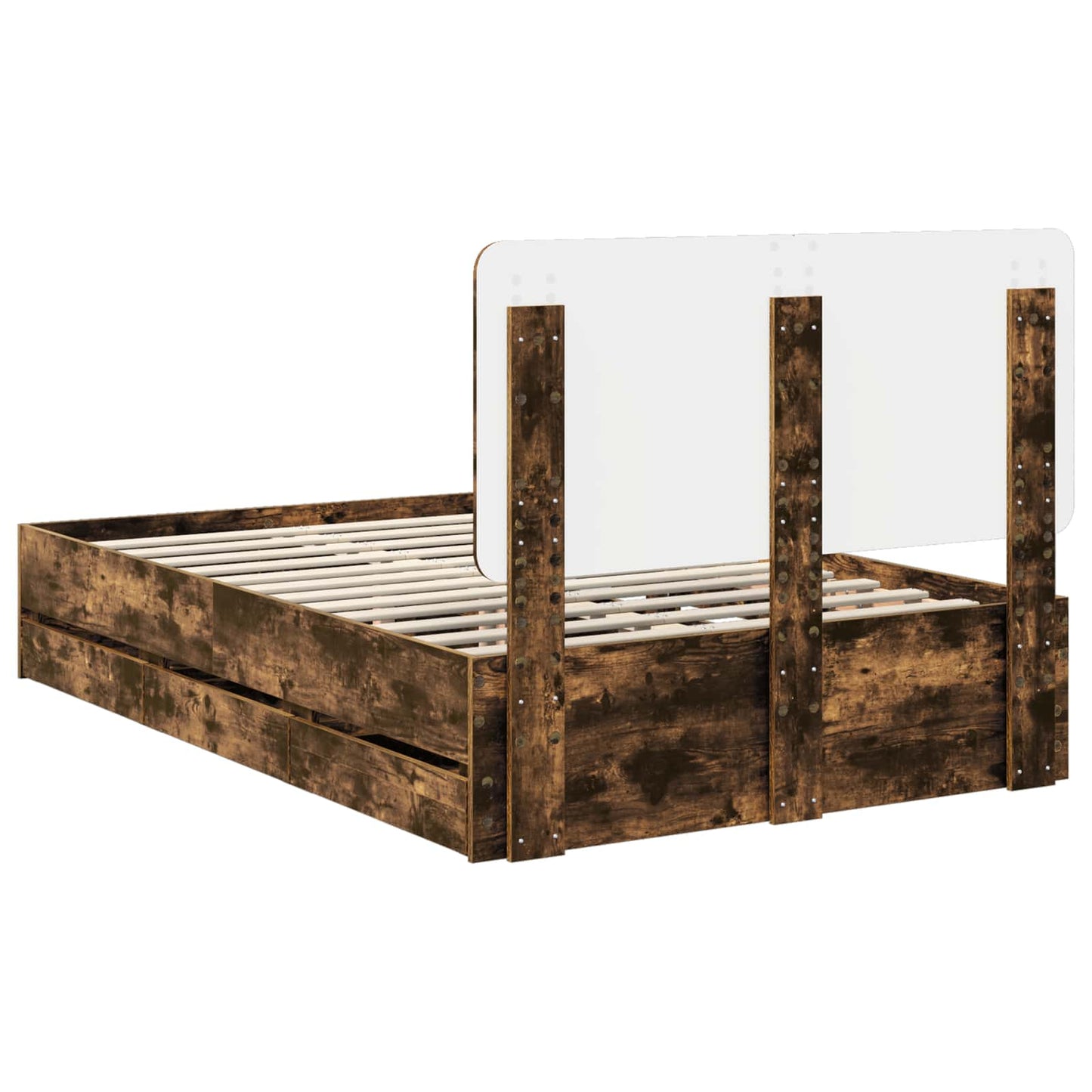 Struttura del letto con cassetto Rovere fumé 120 x 190 cm