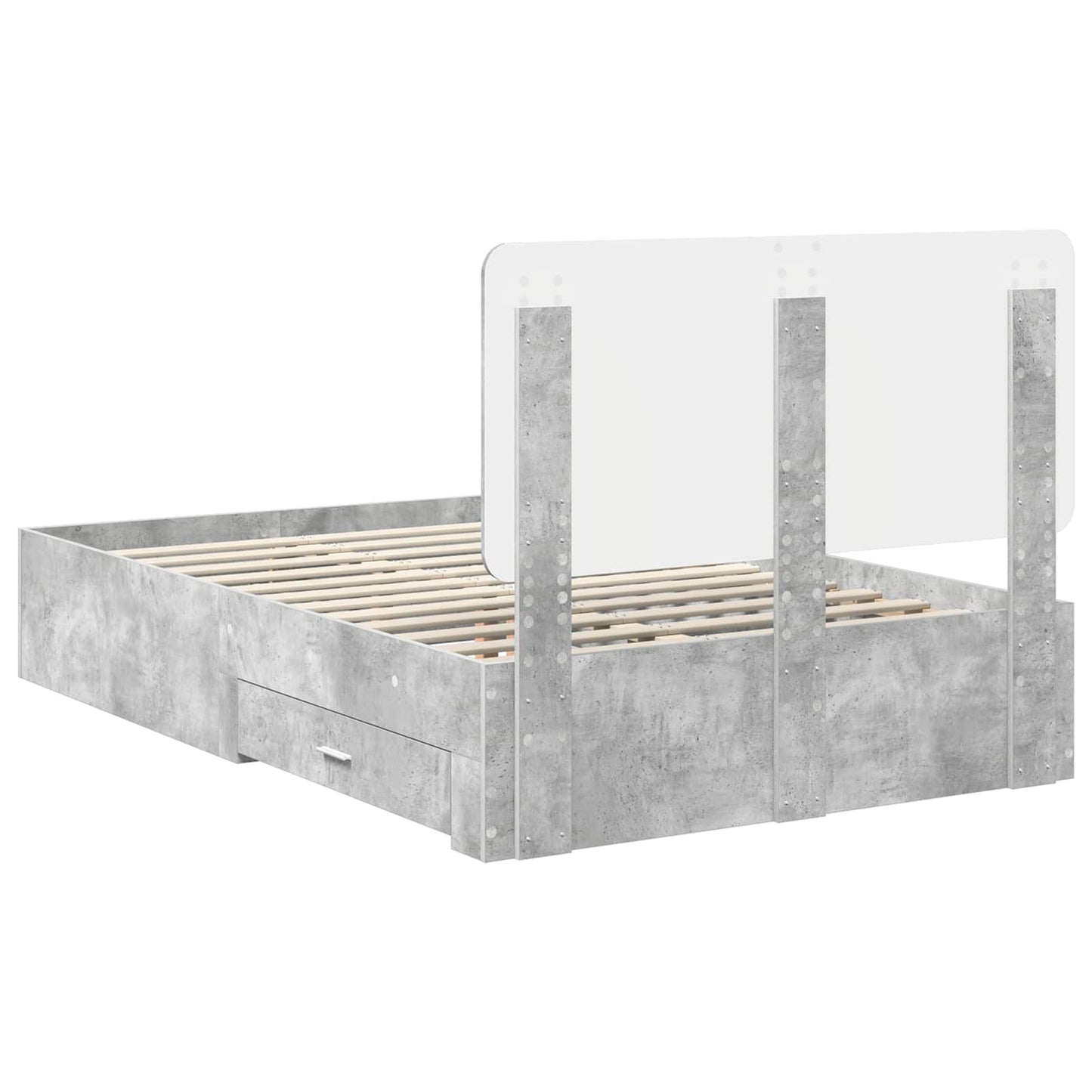 Struttura del letto con testiera Grigio cemento 120 x 190 cm | homemem39