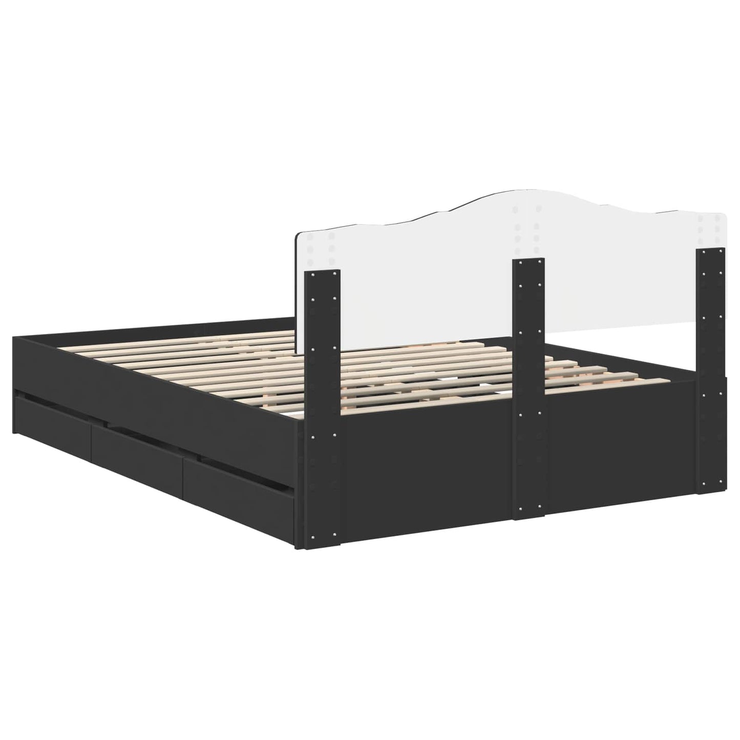 Struttura del letto Nero 140 x 190 cm Legno Ingegnerizzato