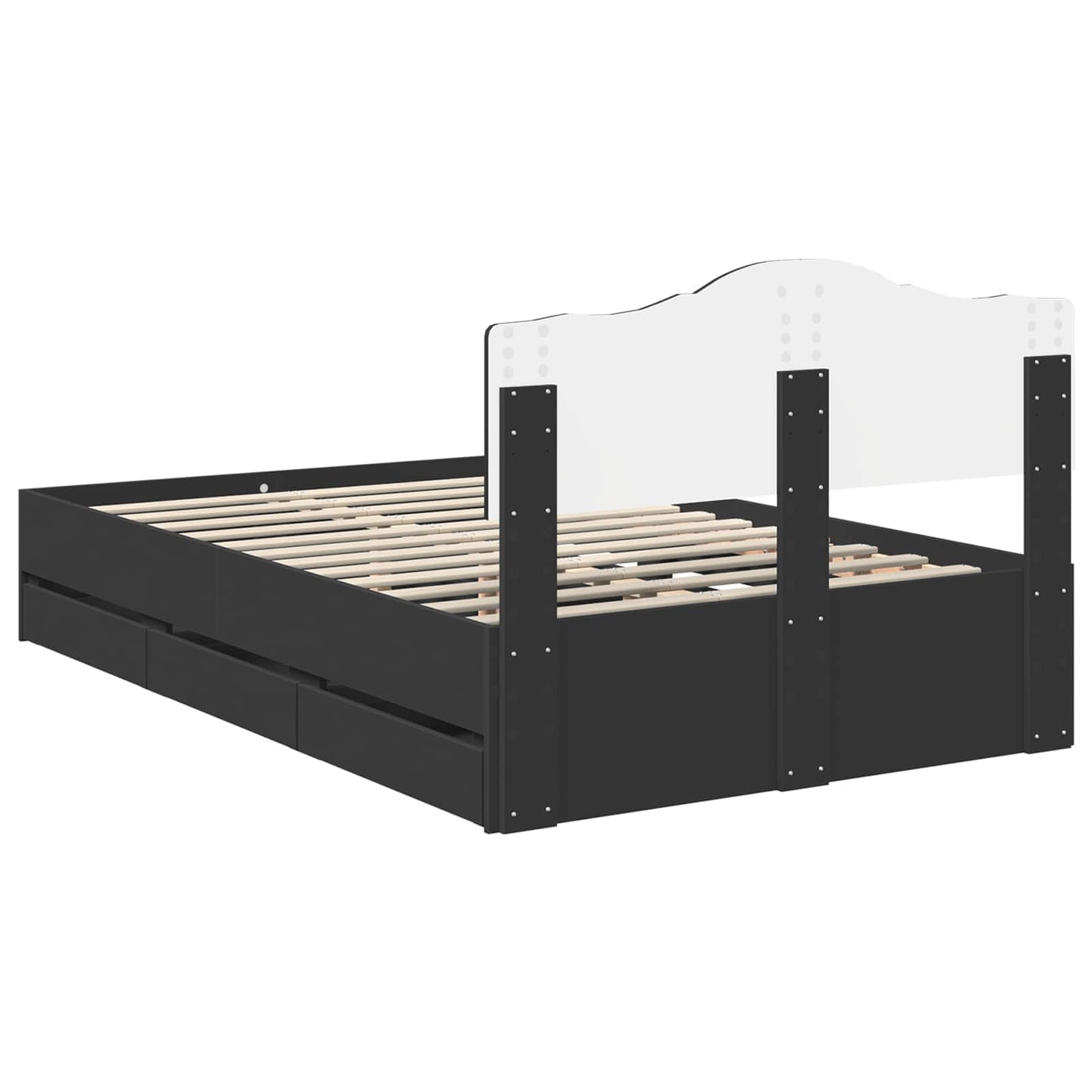 Struttura del letto Nero 120 x 200 cm Legno Ingegnerizzato