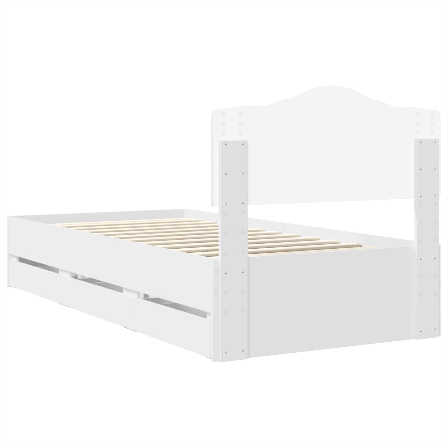 Struttura del letto Bianco 100 x 200 cm Legno Ingegnerizzato | homemem39