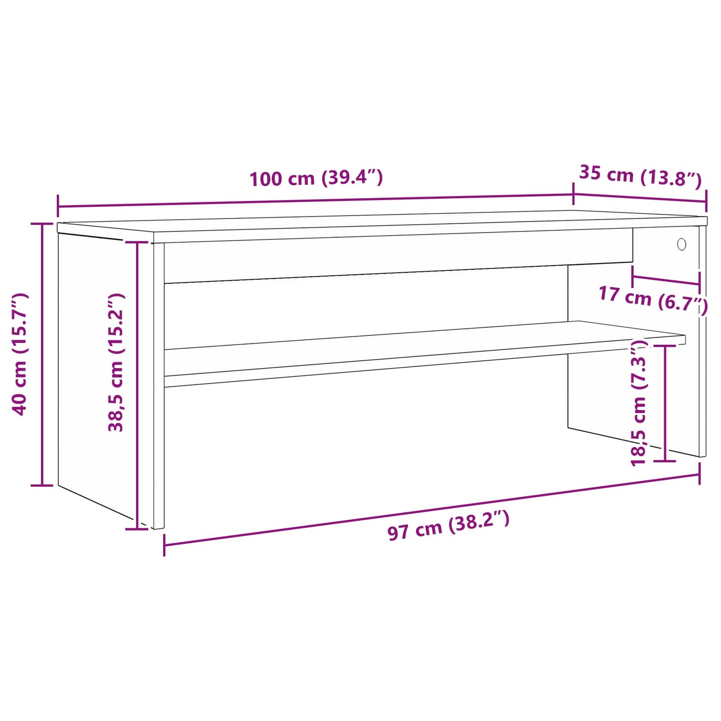 Mobile TV Bianco 100 x 35 x 40 cm Legno multistrato