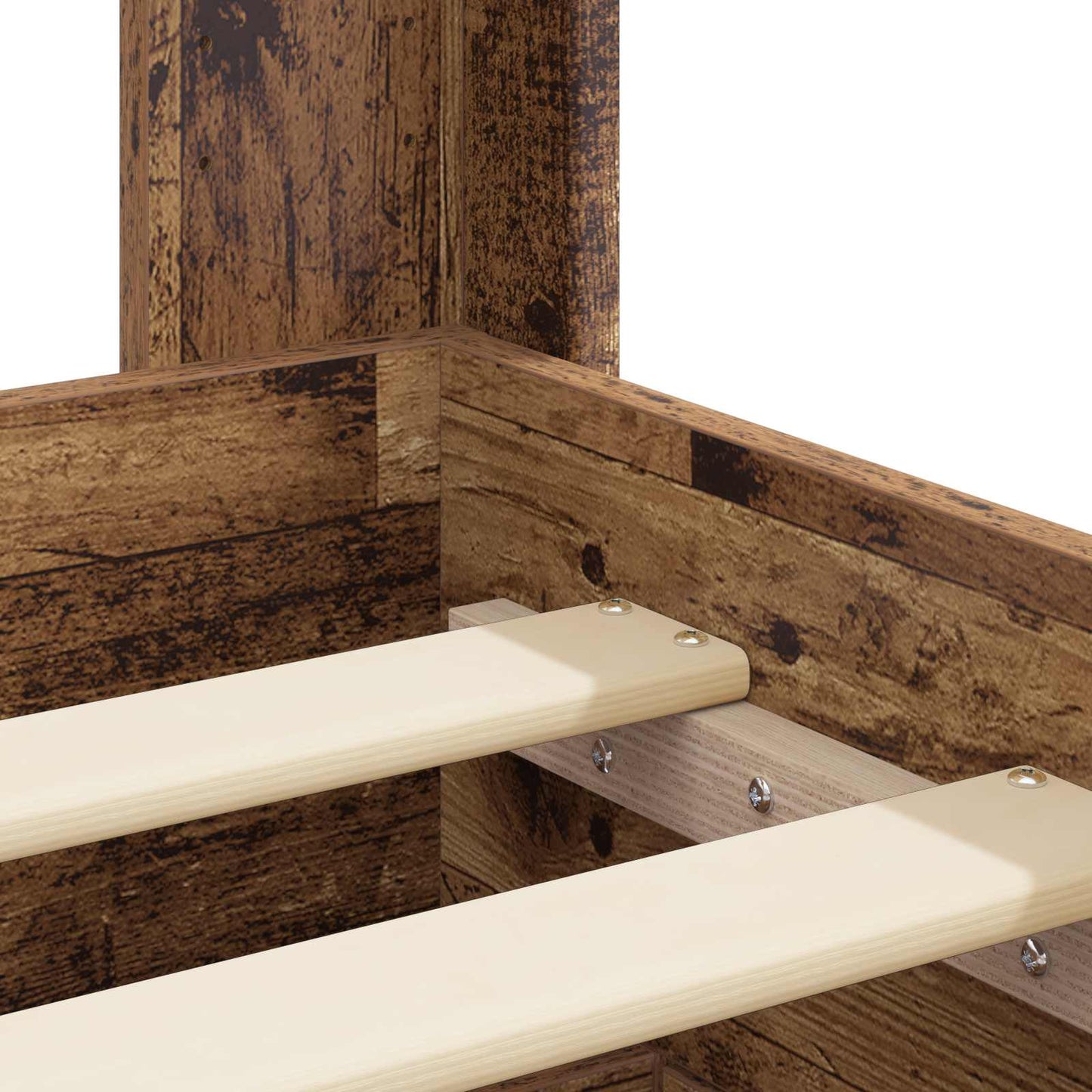 Struttura del letto con stoccaggio e testata Legno antico | homemem39