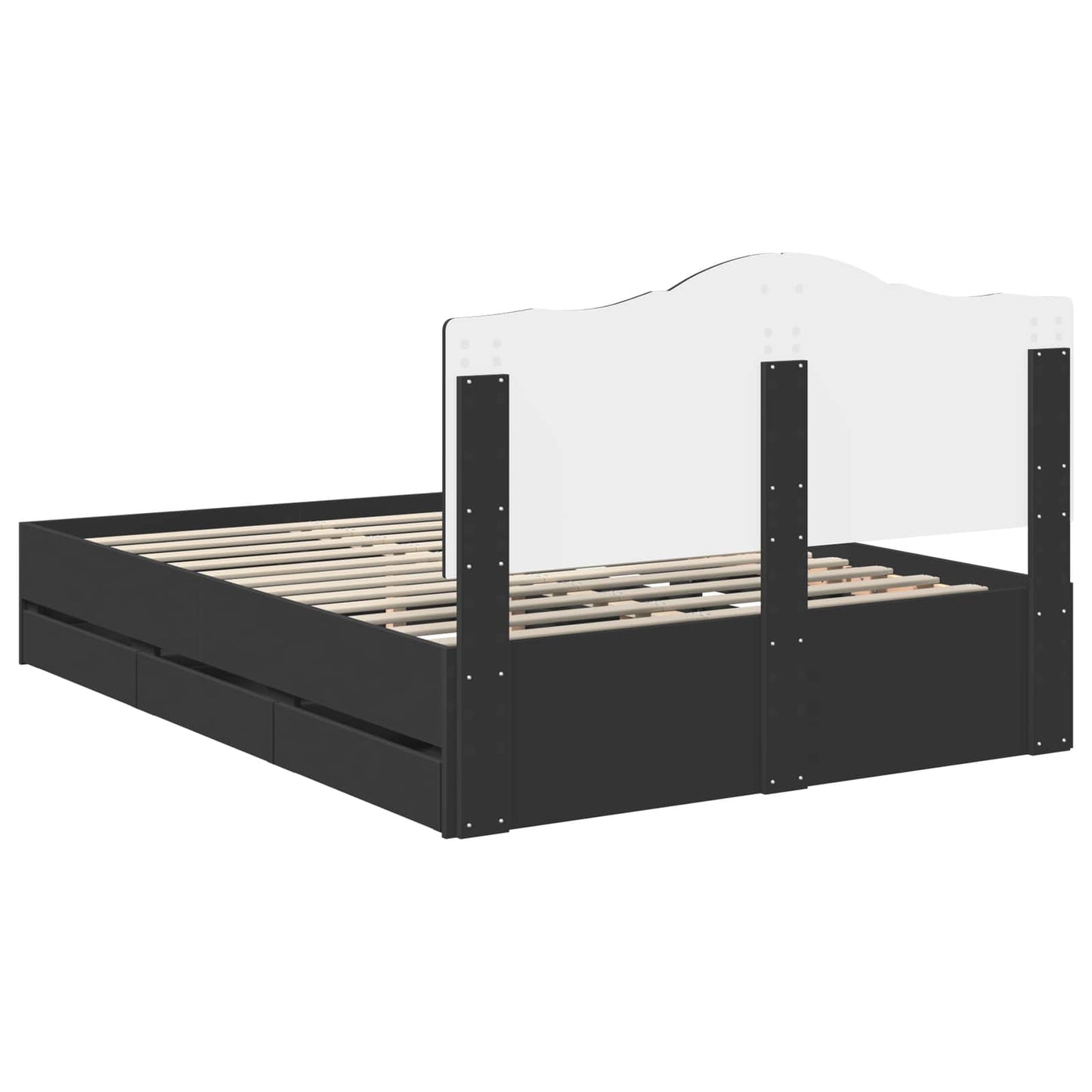 Struttura del letto Nero 140 x 190 cm Legno Ingegnerizzato