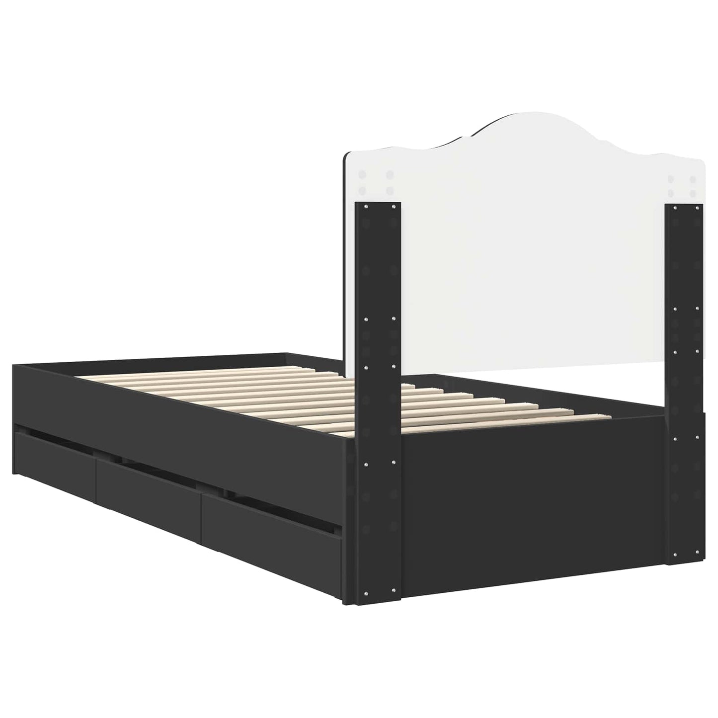 Struttura del letto Nero 90 x 190 cm Legno Ingegnerizzato | homemem39