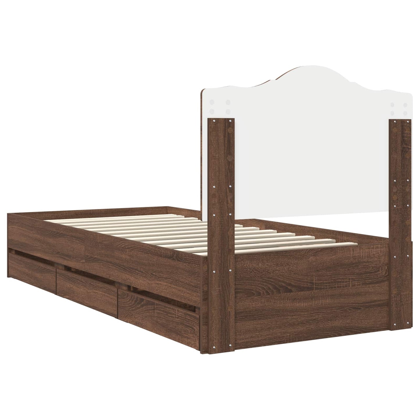 Struttura del letto con cassetto Rovere Marrone 90 x 200 cm