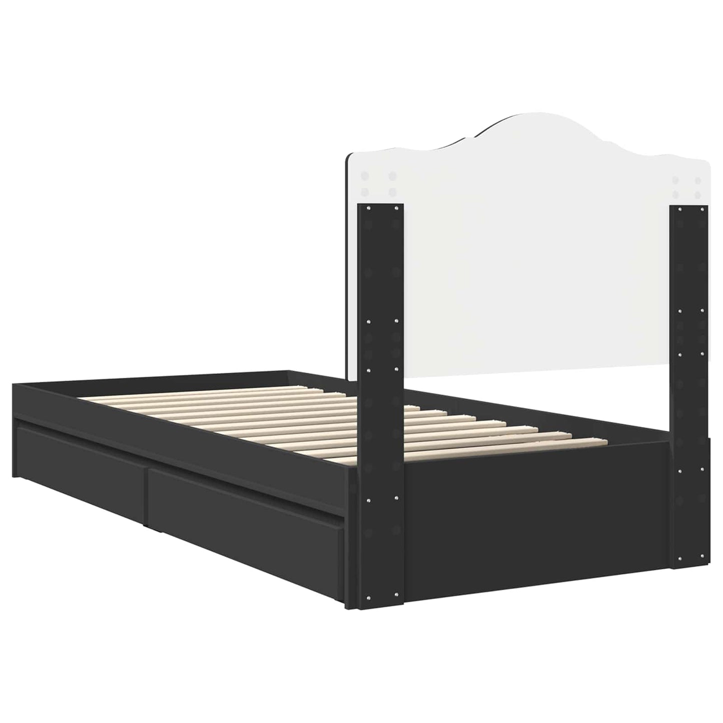 Letto con Contenitore Nero 70 x 190 cm Legno multistrato | homemem39