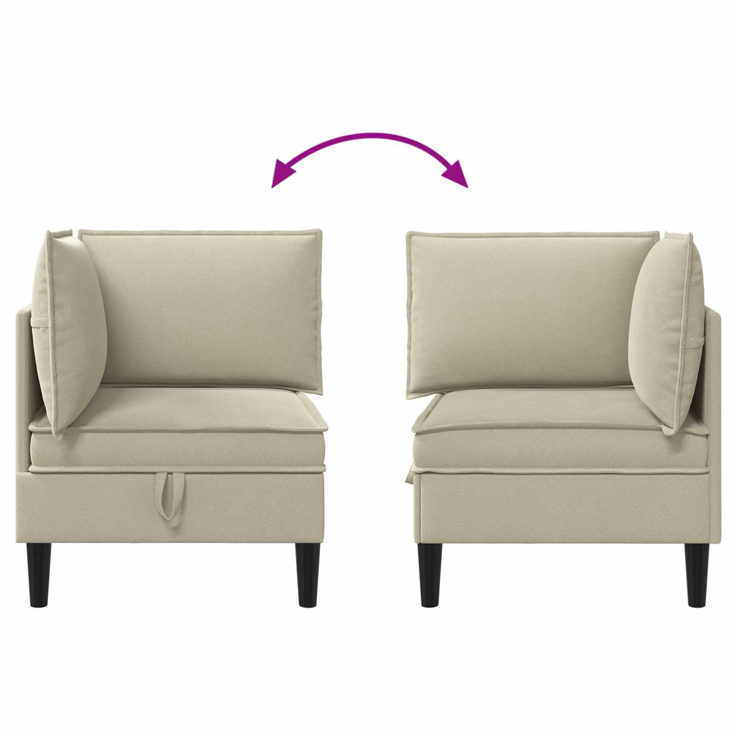 Divano Angolare con Storage Sabbia Velluto | homemem39