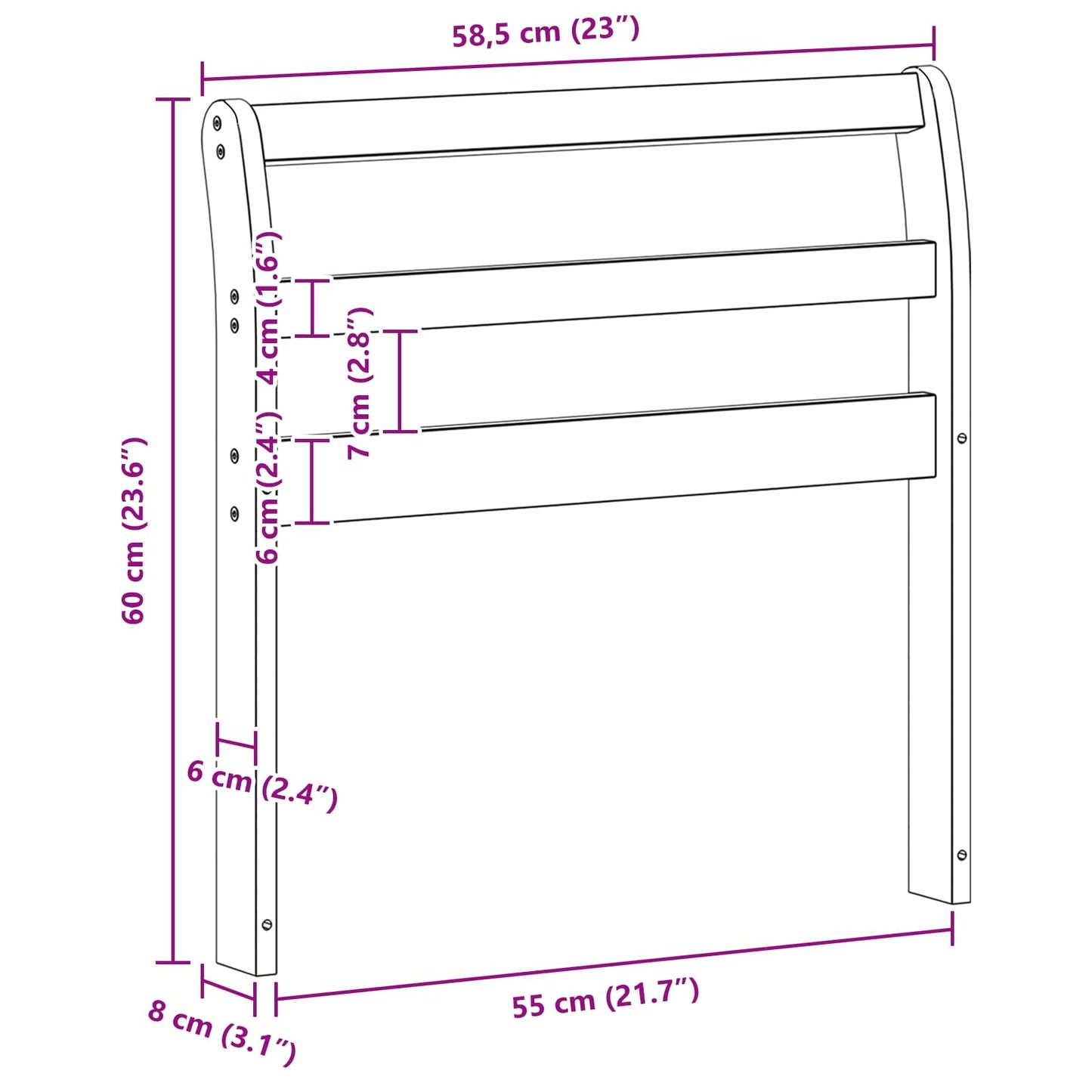 Modulo Braccioli 2 pcs Bianco 58,5 x 8,5 x 60 cm | homemem39