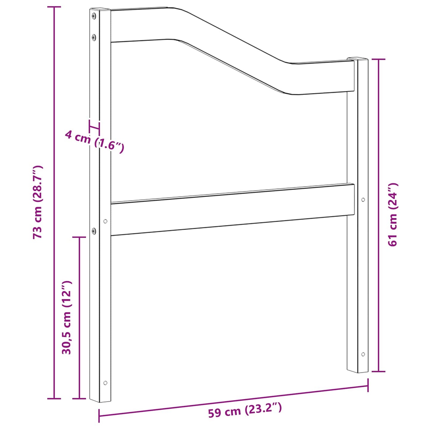Modulo braccioli 2 pcs Bianco 59 x 4 x 73 cm | homemem39