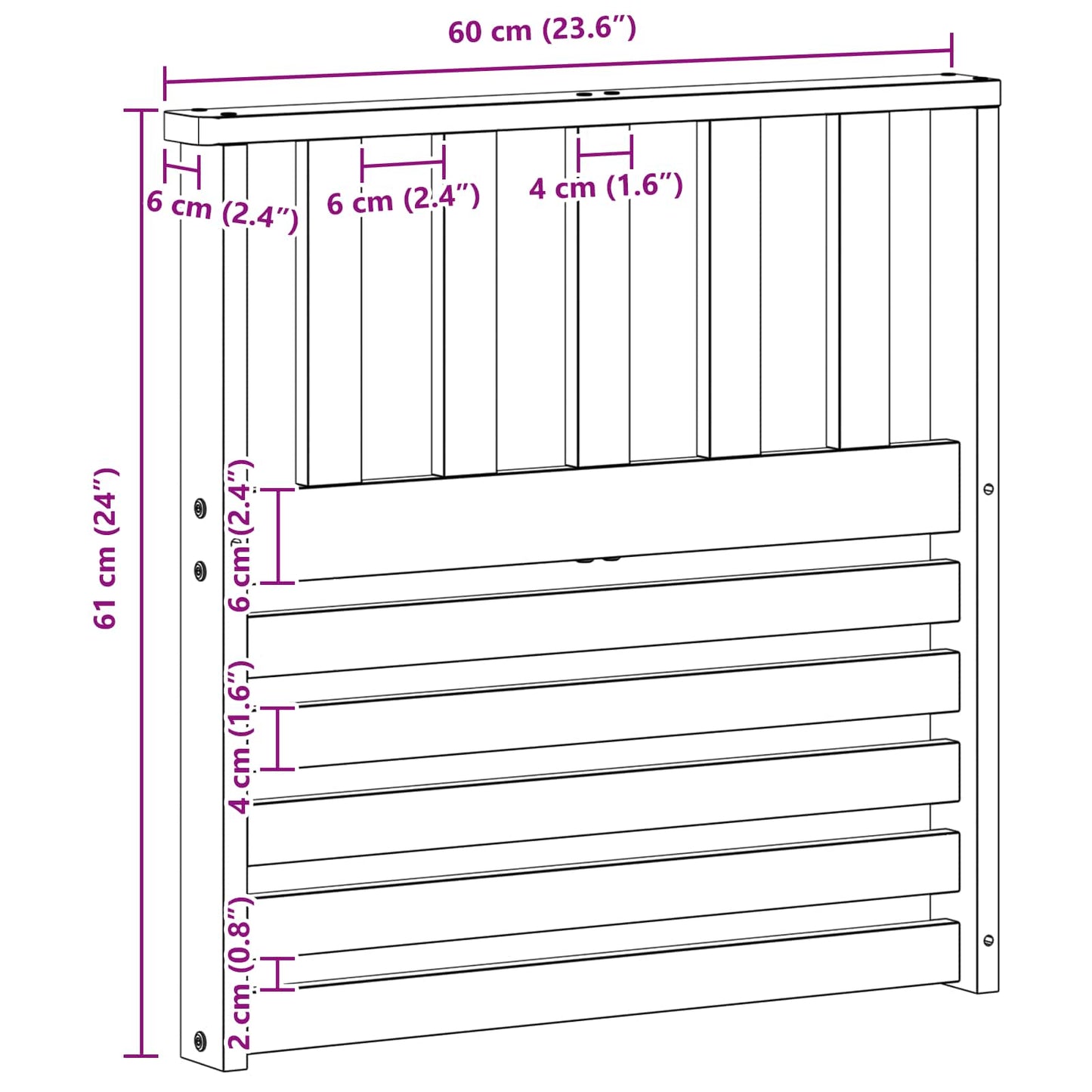 Modulo Braccioli 2 pcs Bianco 60 x 6 x 61 cm | homemem39