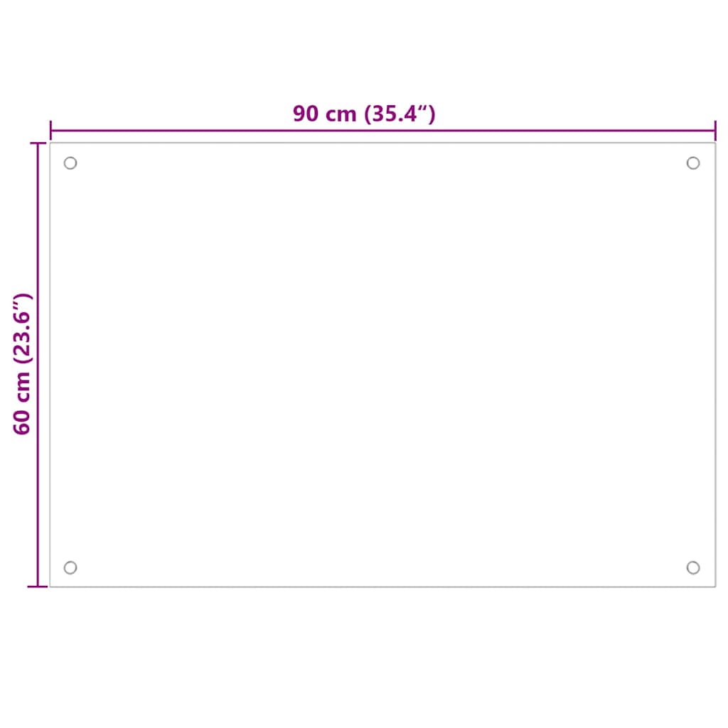 Rivestimento da Cucina 2 pcs Bianco 90 x 60 cm vetro temperato