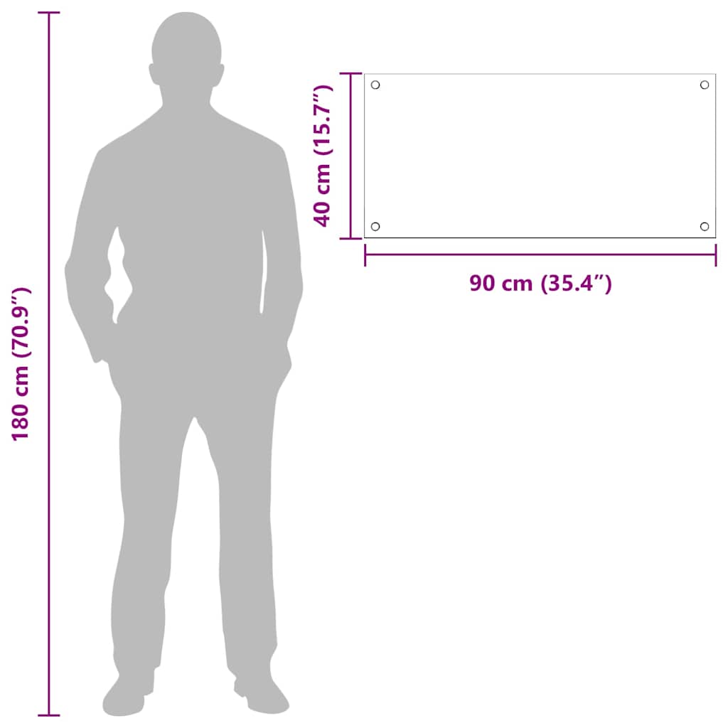 Rivestimento da Cucina 2 pcs Bianco 90 x 40 cm vetro temperato
