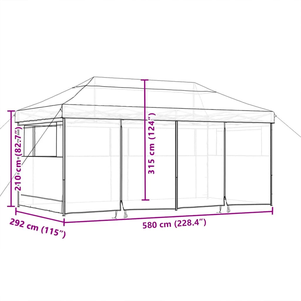 Tendone Pop-up Talpa 580 x 292 x 315 cm Tessuto Oxford