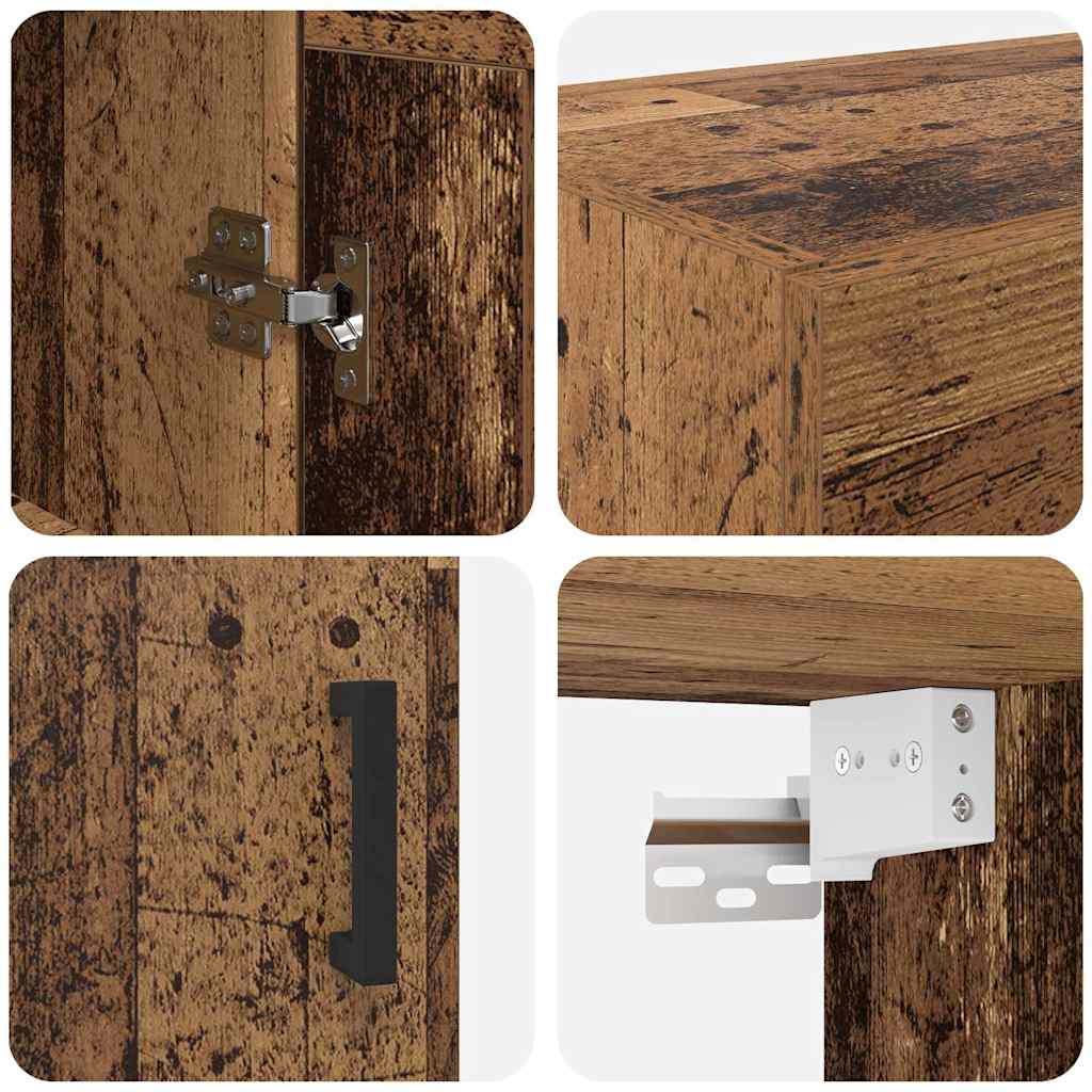 Mobile a muro 2 pcs Legno vecchio 69,5 x 34 x 90 cm