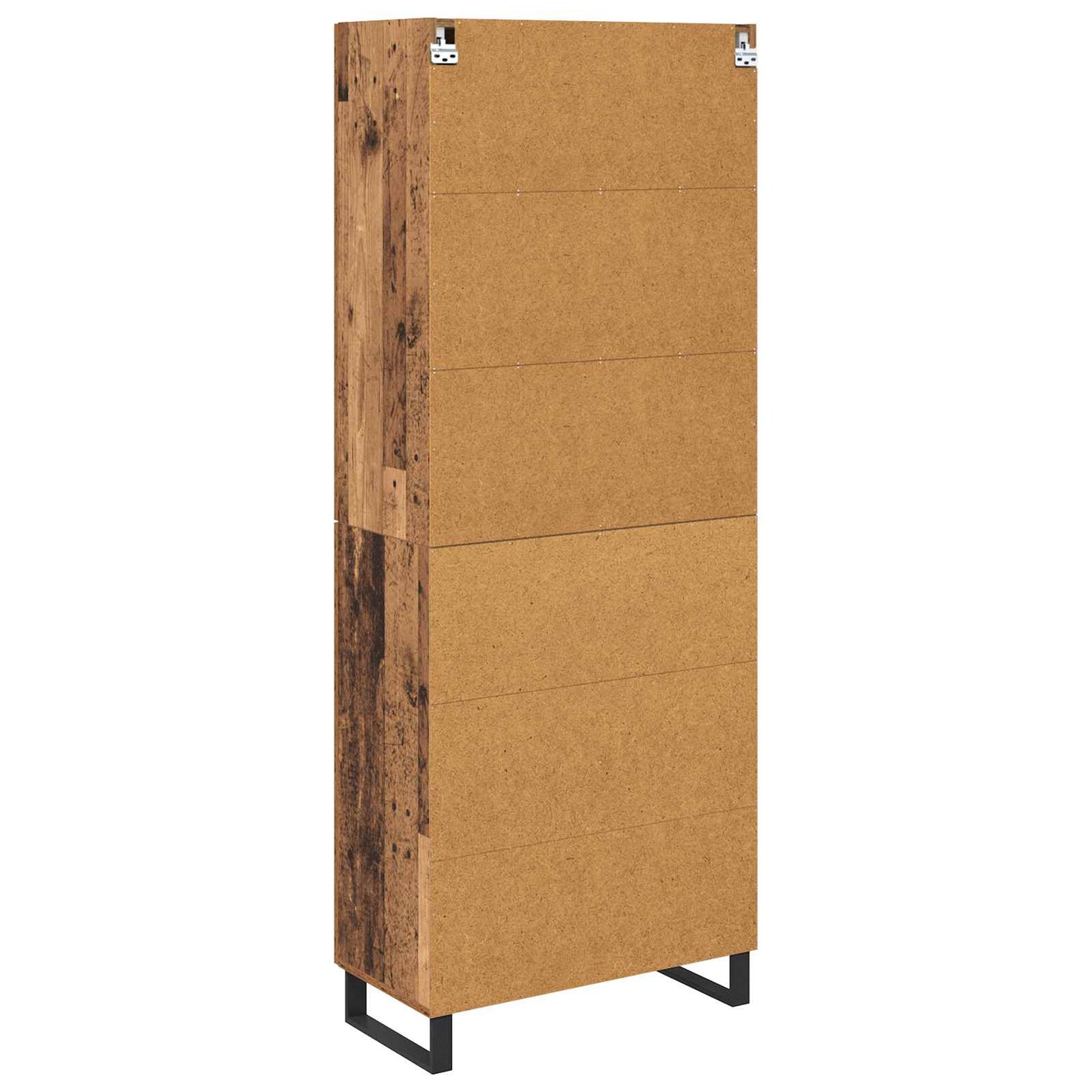 Credenza 2 pcs Legno vecchio Legno Stratificato e Vetro