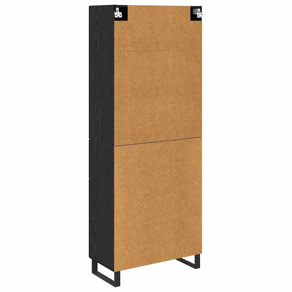 Credenza Rovere Nero 69,5 x 34 x 180 cm Legno multistrato