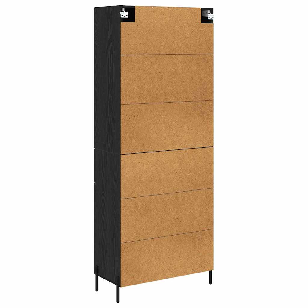 Credenza Rovere Nero 69,5 x 34 x 180 cm Legno multistrato