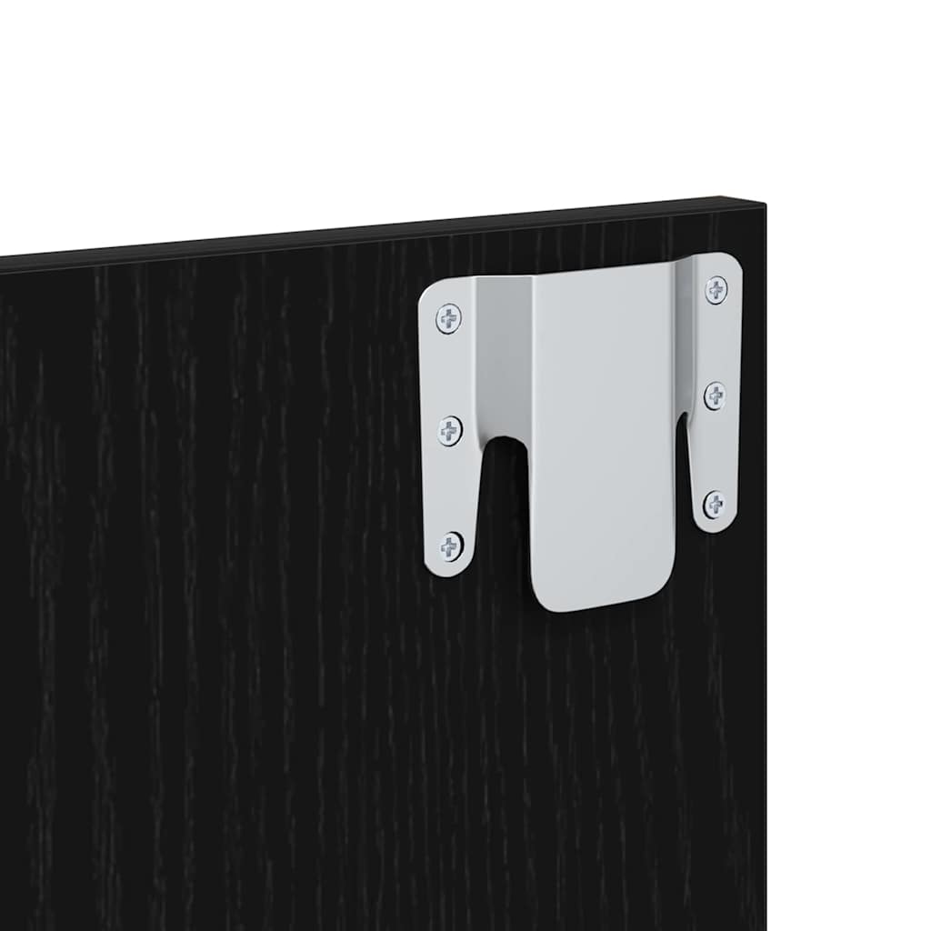 Testata con Comodino 3 pcs Rovere Nero Legno multistrato