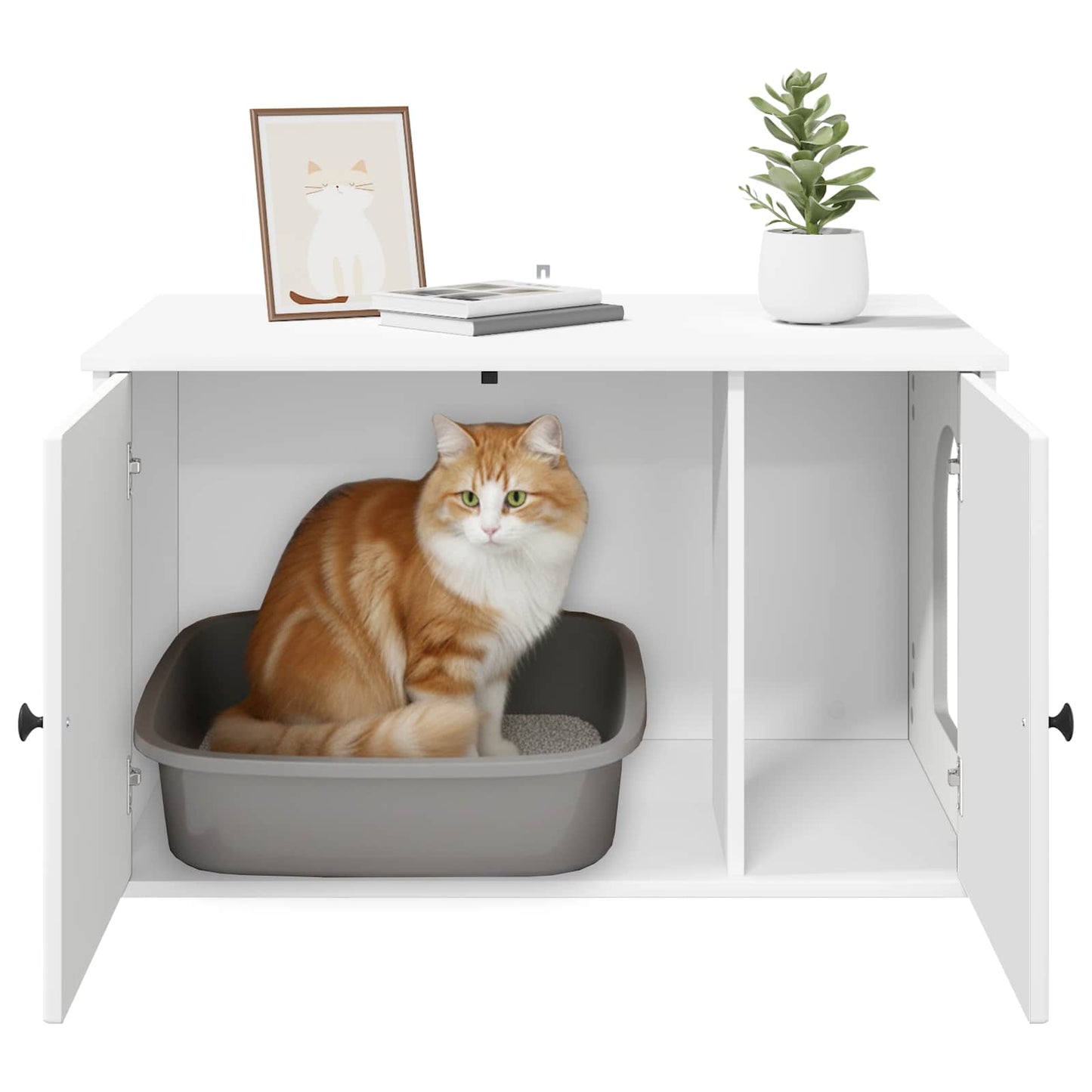 Casa per Gatti Bianco 85 x 55 x 50,5 cm Legno multistrato
