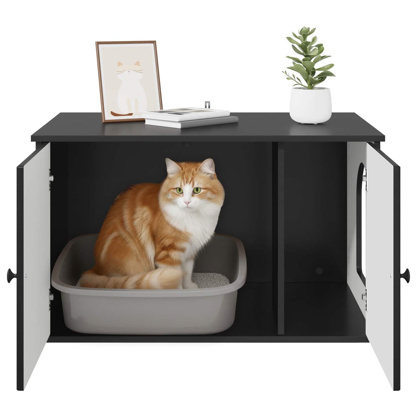 Casa per Gatti Nero 85 x 55 x 50,5 cm Legno multistrato