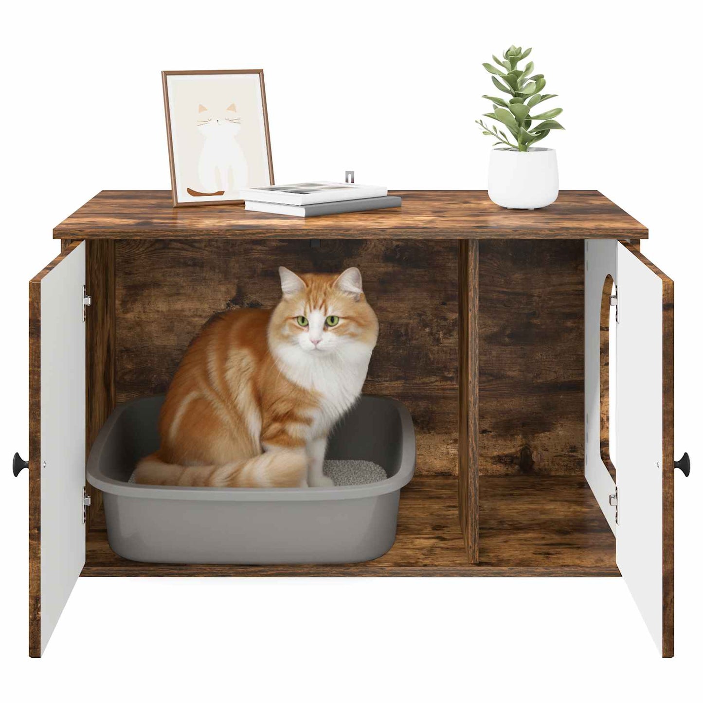 Casa per Gatti Rovere fumé 85 x 55 x 50 cm Legno multistrato