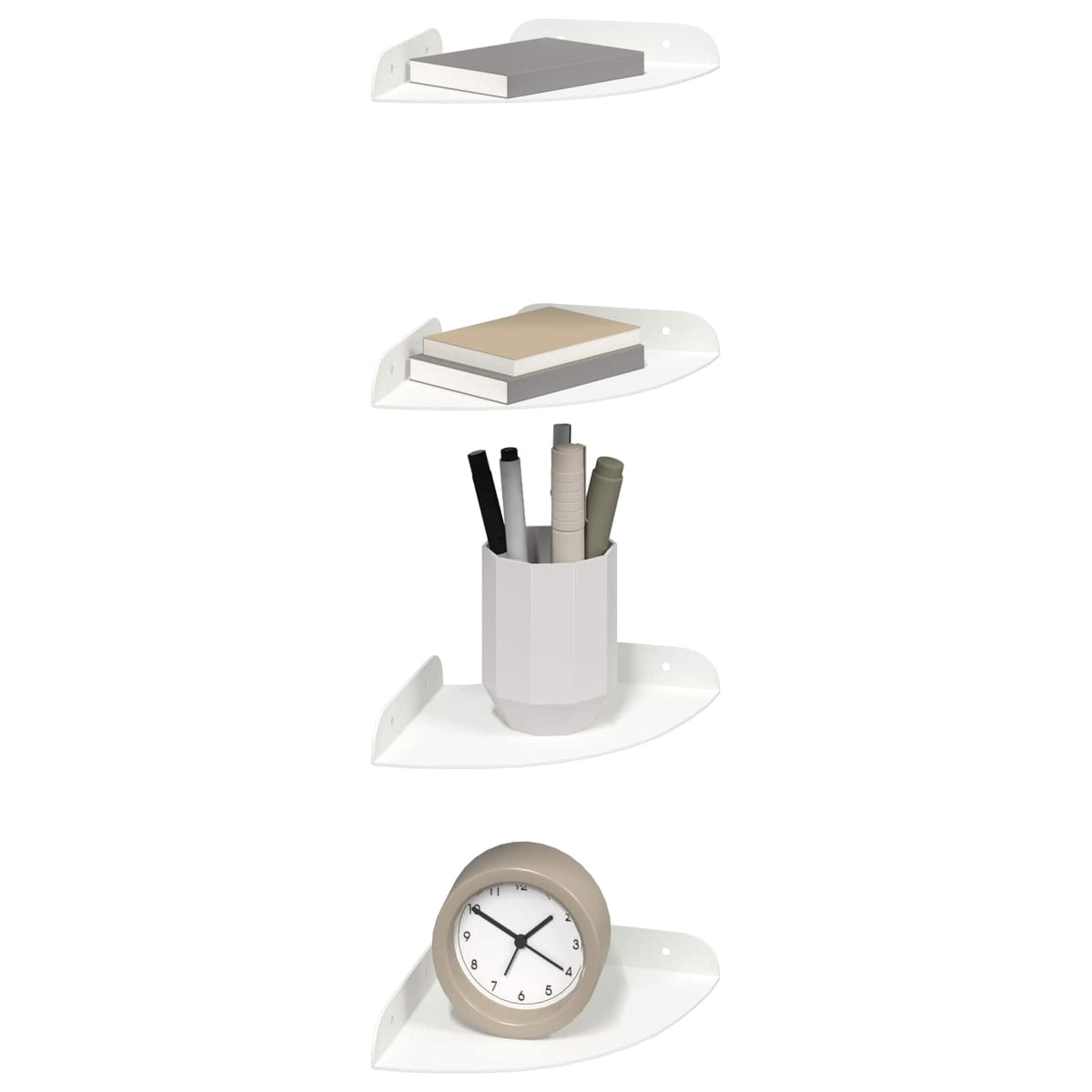 Mensola sospesa con lo scaffale 4 pcs Bianco 15 x 15 x 2 cm | homemem39