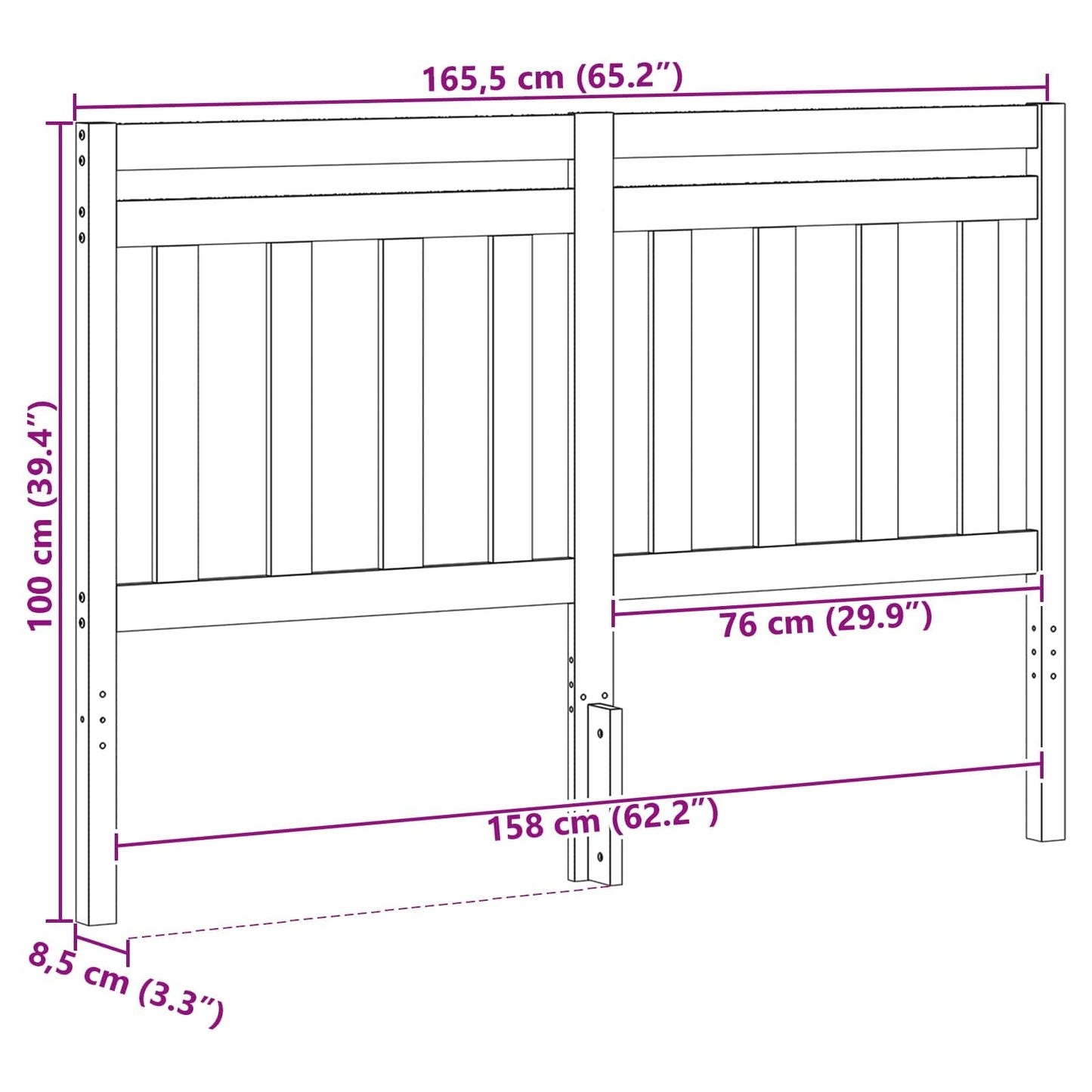 Testiera con testiera Marrone cerato 165,5 x 100 cm | homemem39