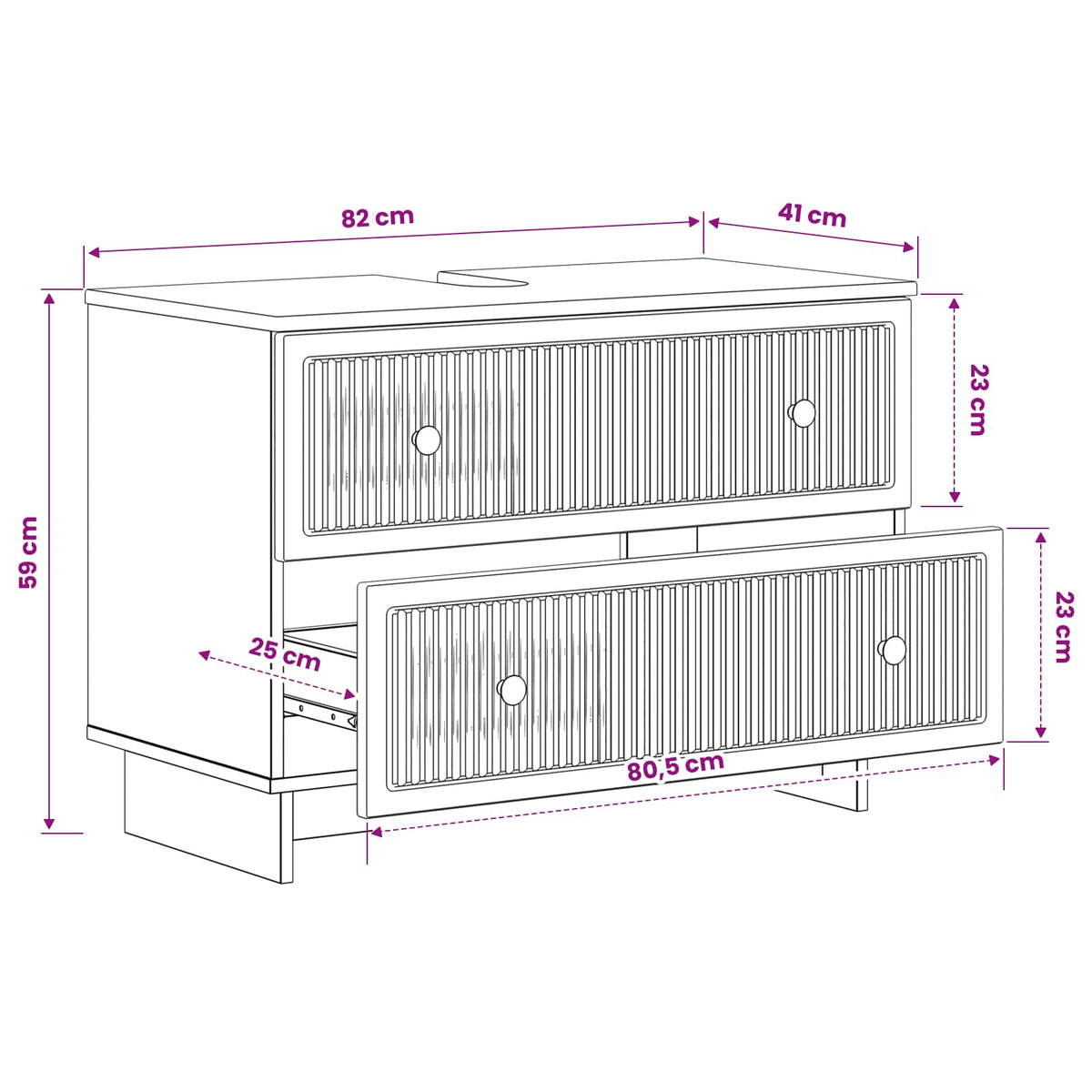Armadio per Lavabo da Bagno EDE Legno antico 82 x 41 x 59 cm